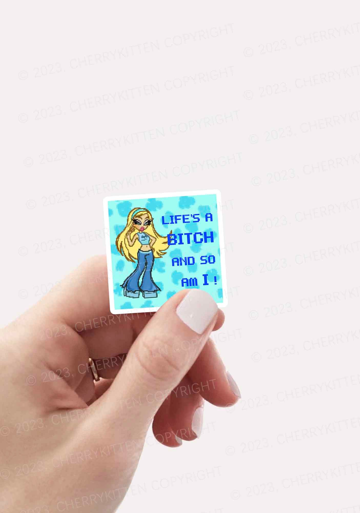 Life's A Bxxch 1Pc Y2K Sticker Cherrykitten - Image 2