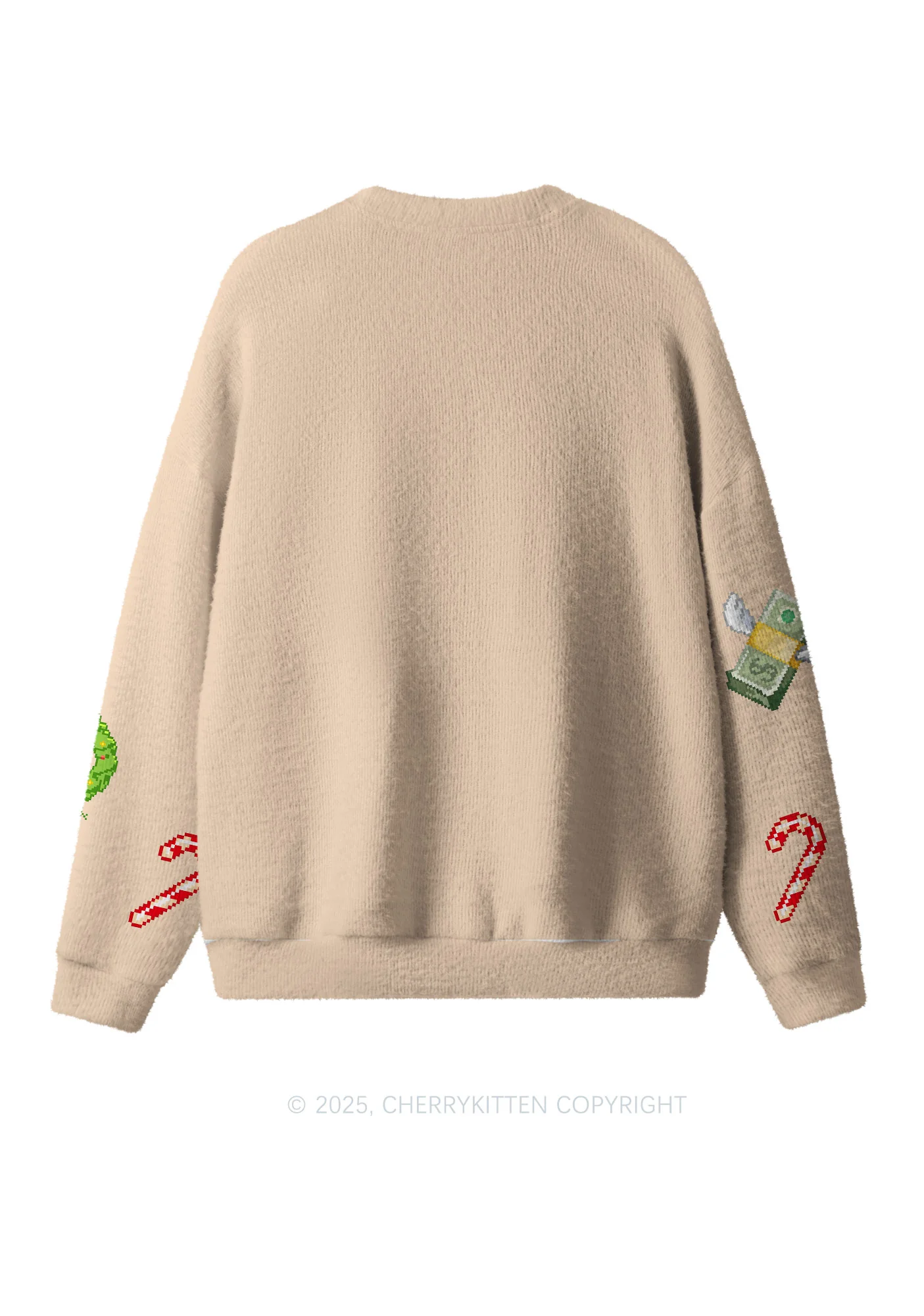 Light Bikini Santa Y2K Christmas Knit Sweatshirt Cherrykitten - Image 2