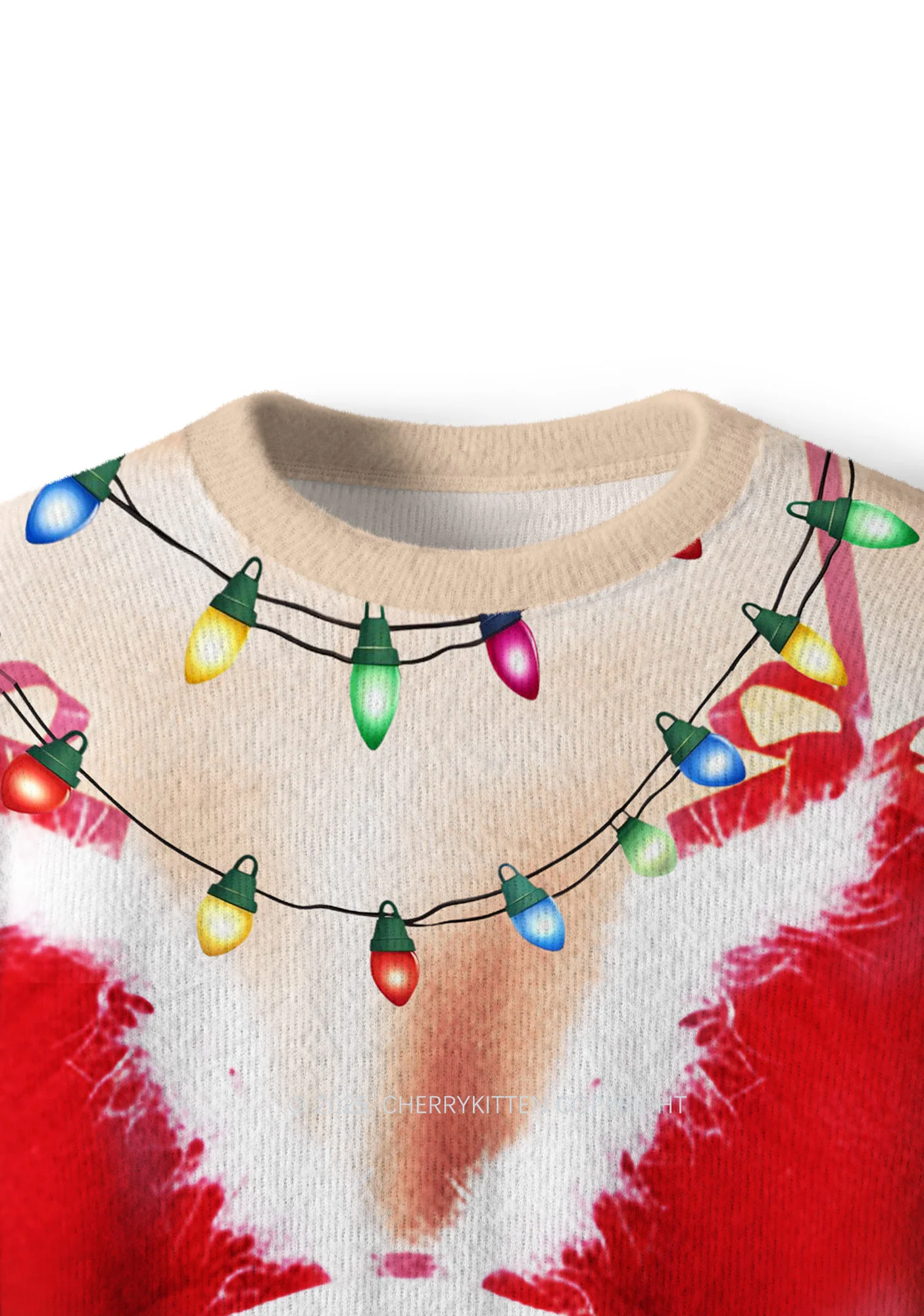 Light Bikini Santa Y2K Christmas Knit Sweatshirt Cherrykitten - Image 5