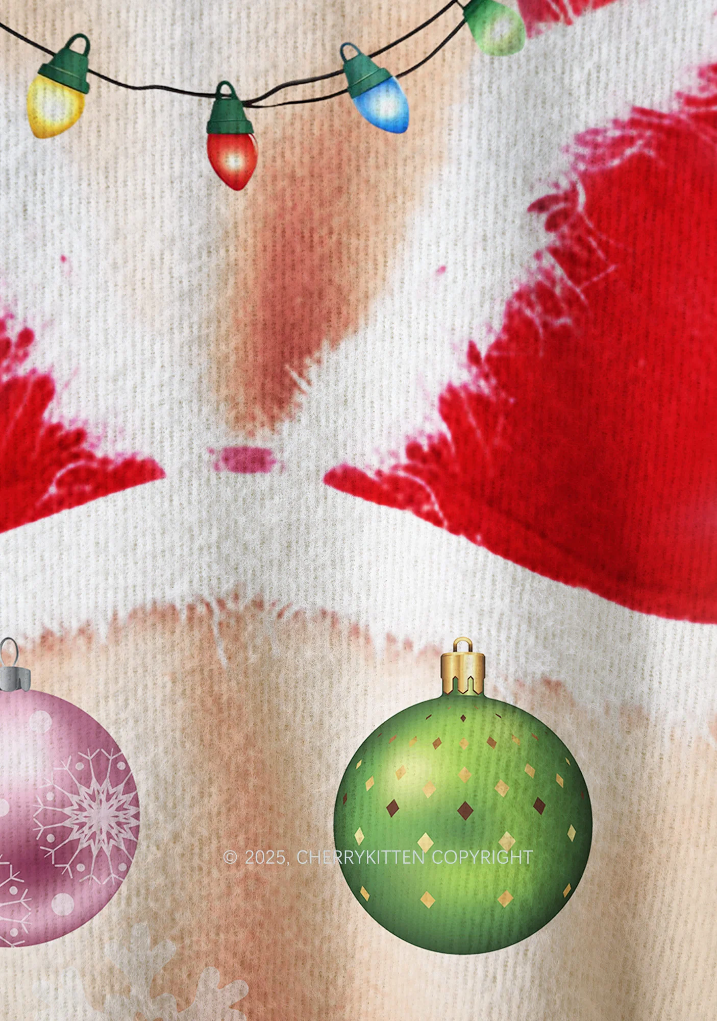 Light Bikini Santa Y2K Christmas Knit Sweatshirt Cherrykitten - Image 6