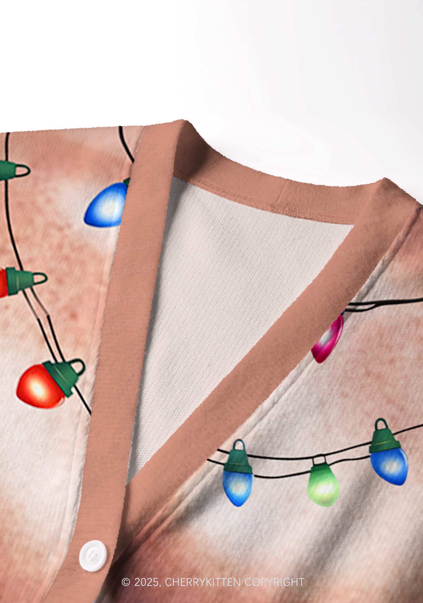 Light Muscle Santa Y2K Christmas Cardigan Knit Sweatshirt Cherrykitten - Image 5