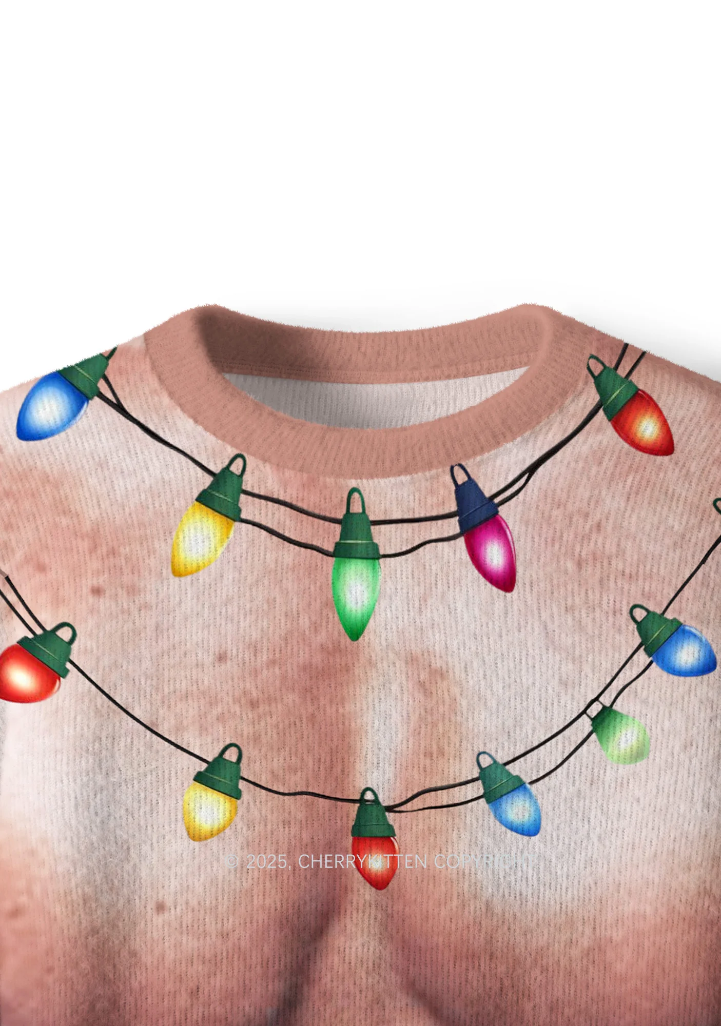 Light Muscle Santa Y2K Christmas Knit Sweatshirt Cherrykitten - Image 5