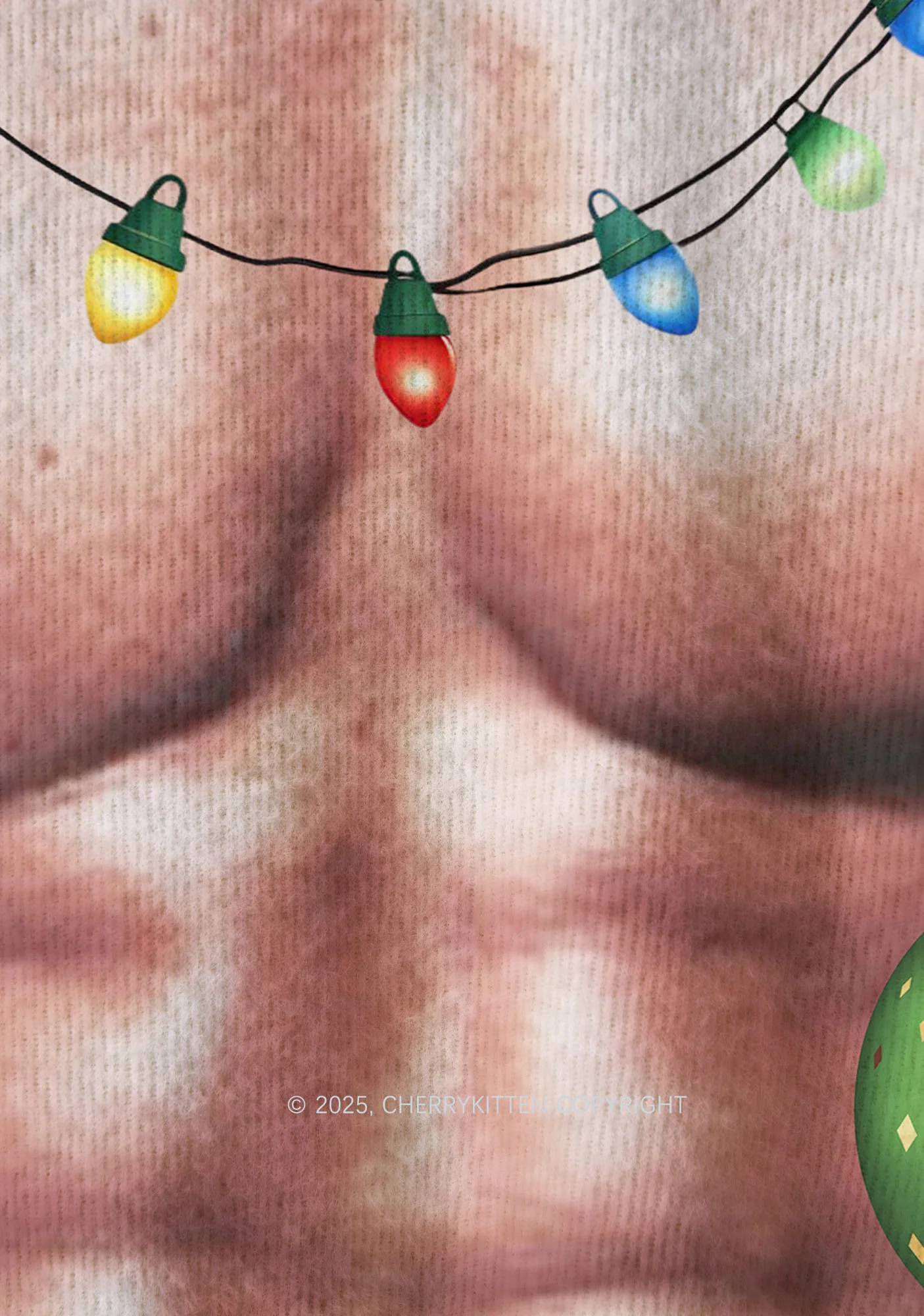 Light Muscle Santa Y2K Christmas Knit Sweatshirt Cherrykitten - Image 6