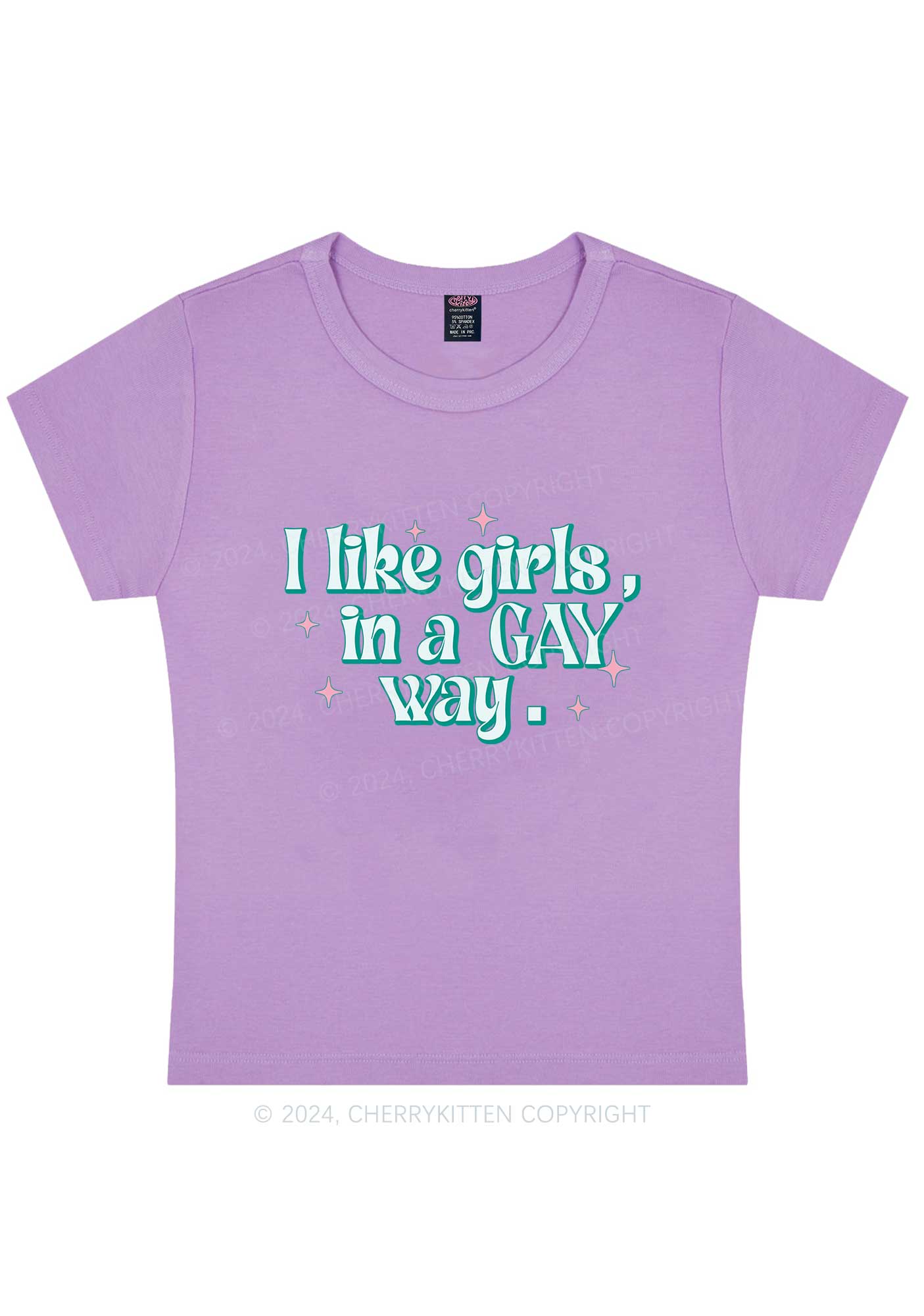 Like Girls In Gay Way Y2K Baby Tee Cherrykitten - Image 6