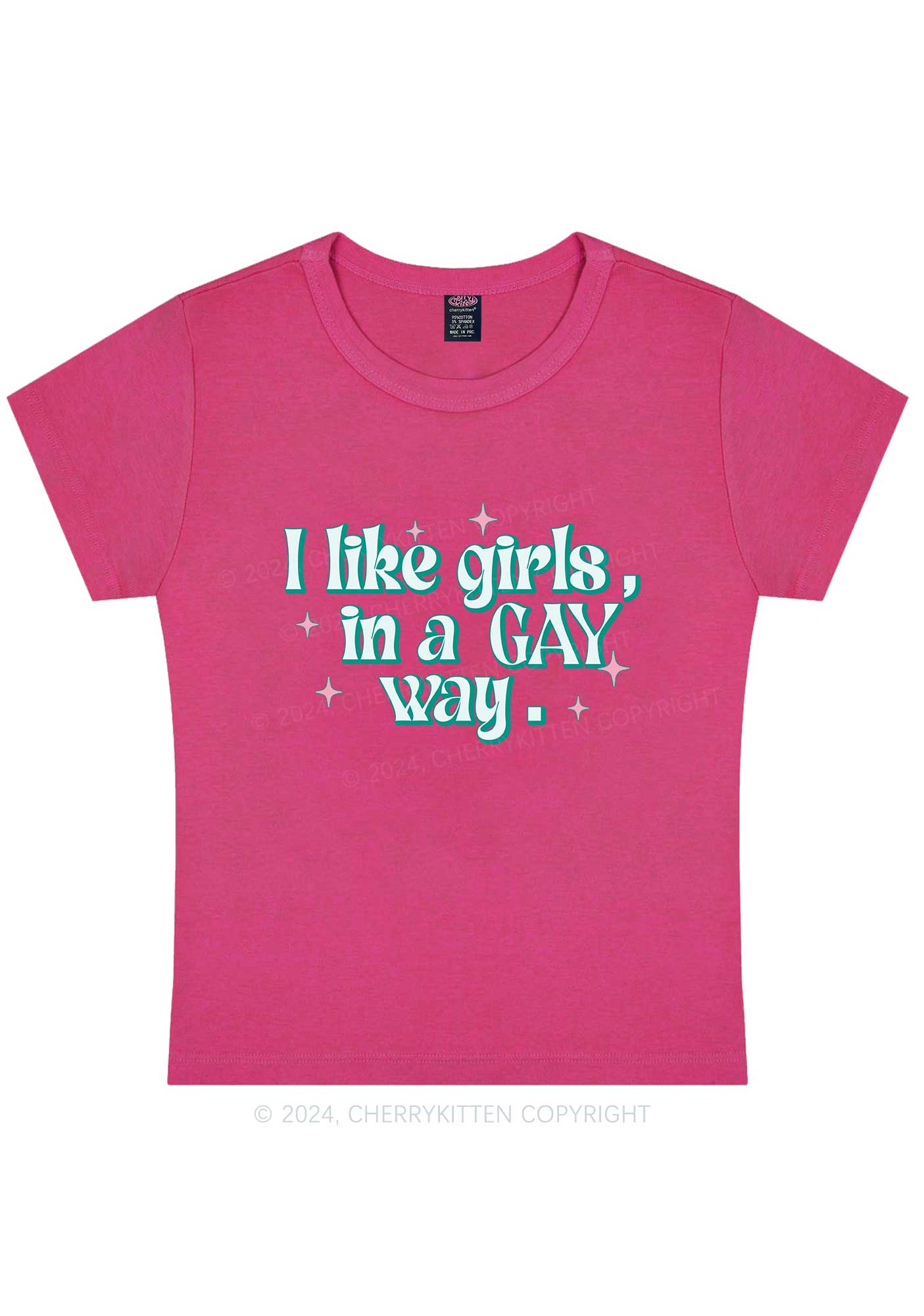 Like Girls In Gay Way Y2K Baby Tee Cherrykitten - Image 7