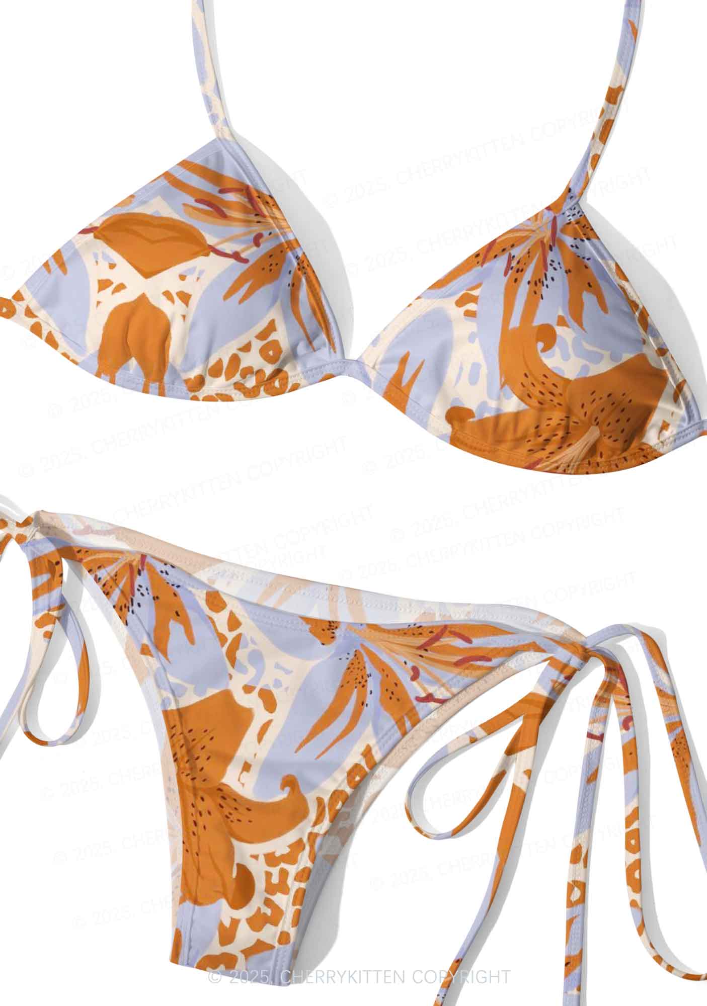 Lilies And Leopard Y2K Print Bikini Set Cherrykitten - Image 3