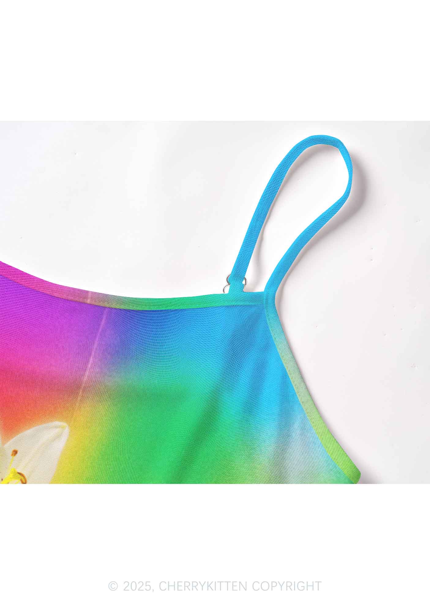Lily in Rainbow Pride Y2K Mesh Cami Tank Cherrykitten - Image 4