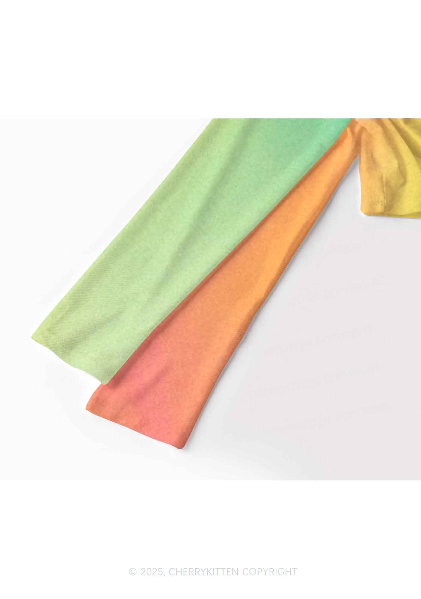 Lily in Rainbow Pride Y2K Mesh Long Sleeve Crop Top Cherrykitten - Image 4