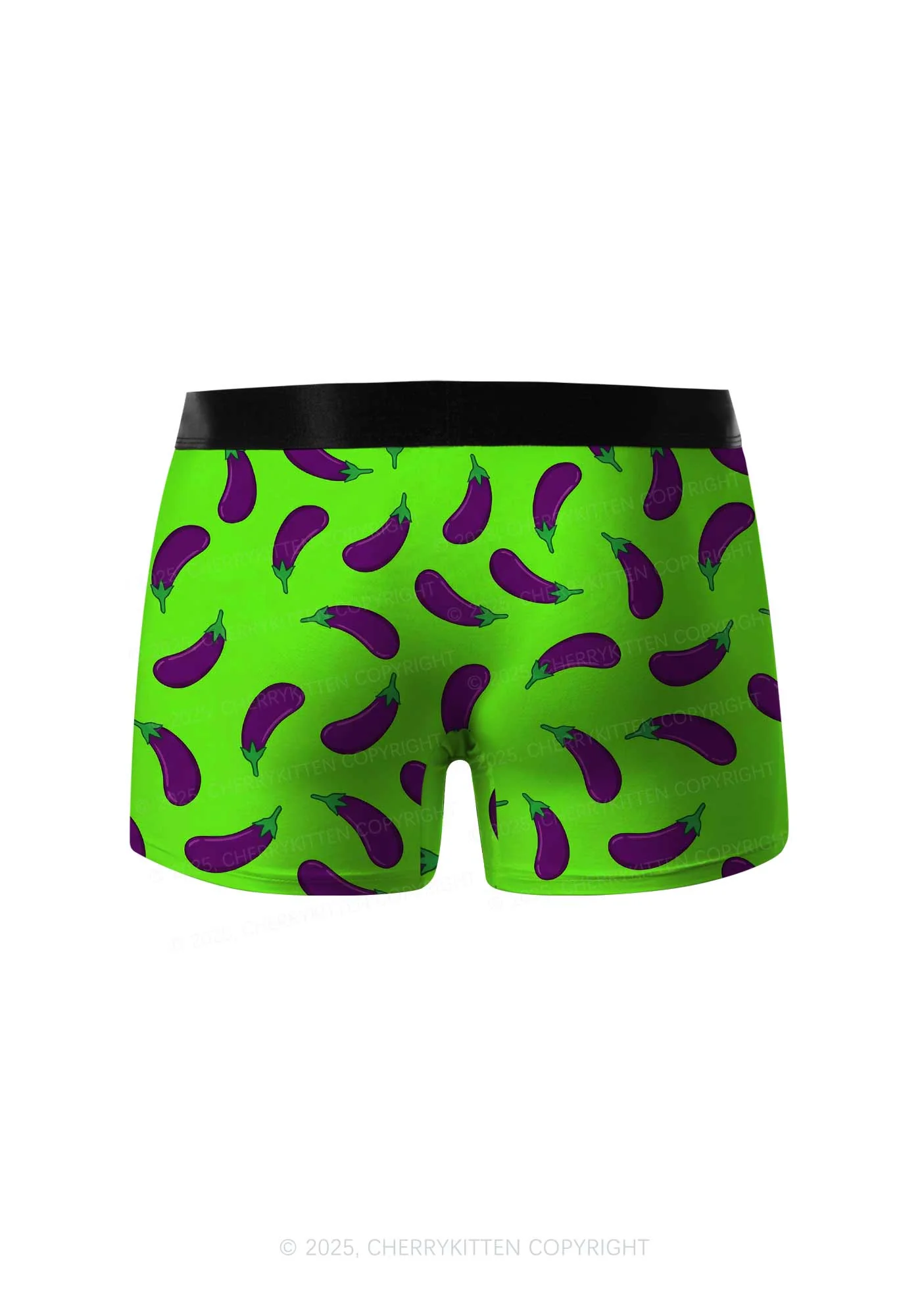 Lime Green Eggplant Y2K Print Men Boxer Briefs Cherrykitten - Image 2