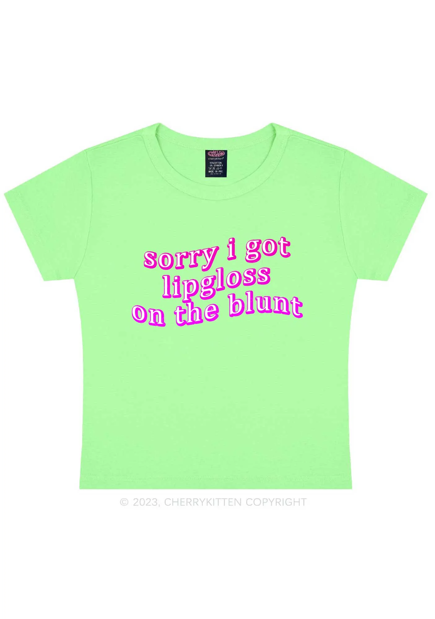 Lipgloss On The Blunt Y2K Baby Tee Cherrykitten - Image 10