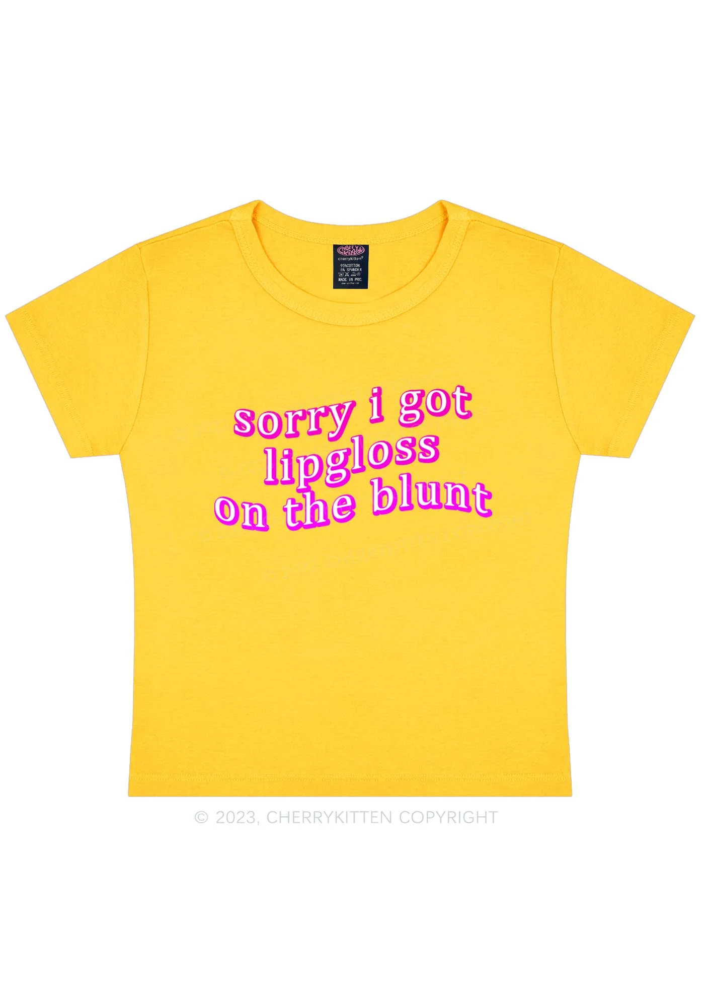 Lipgloss On The Blunt Y2K Baby Tee Cherrykitten - Image 6