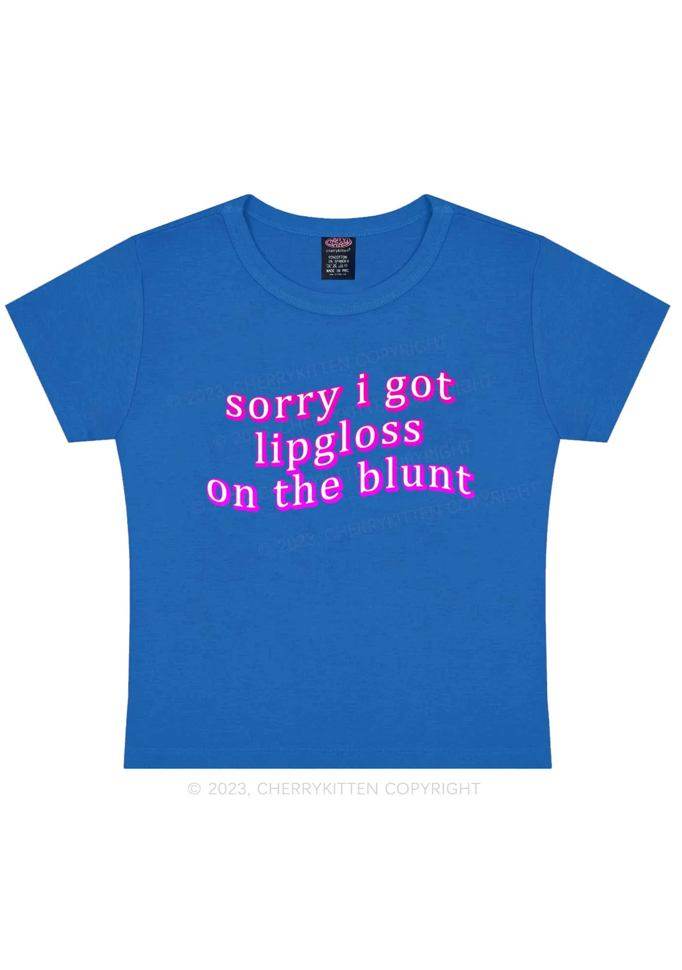 Lipgloss On The Blunt Y2K Baby Tee Cherrykitten - Image 7