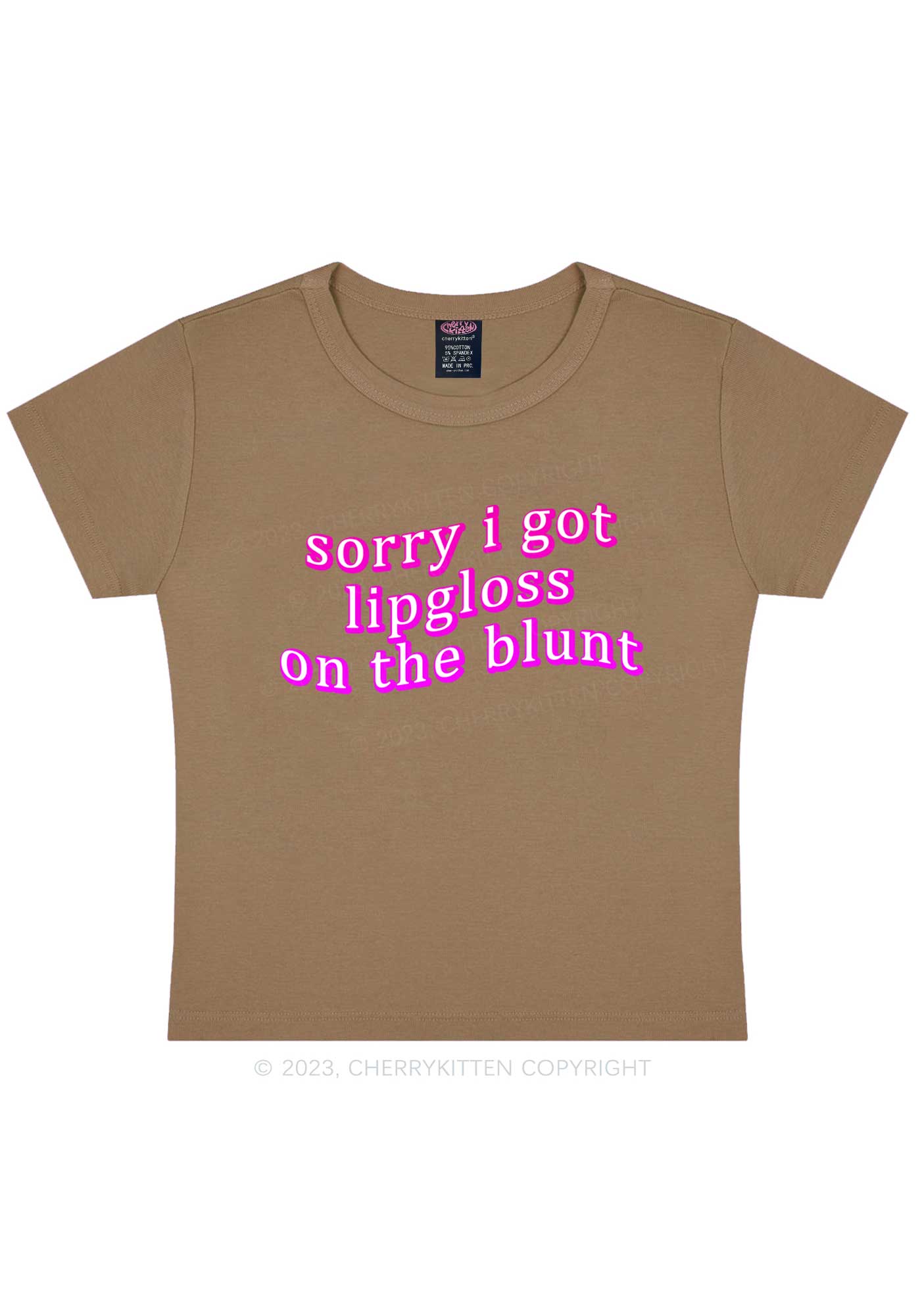 Lipgloss On The Blunt Y2K Baby Tee Cherrykitten - Image 8
