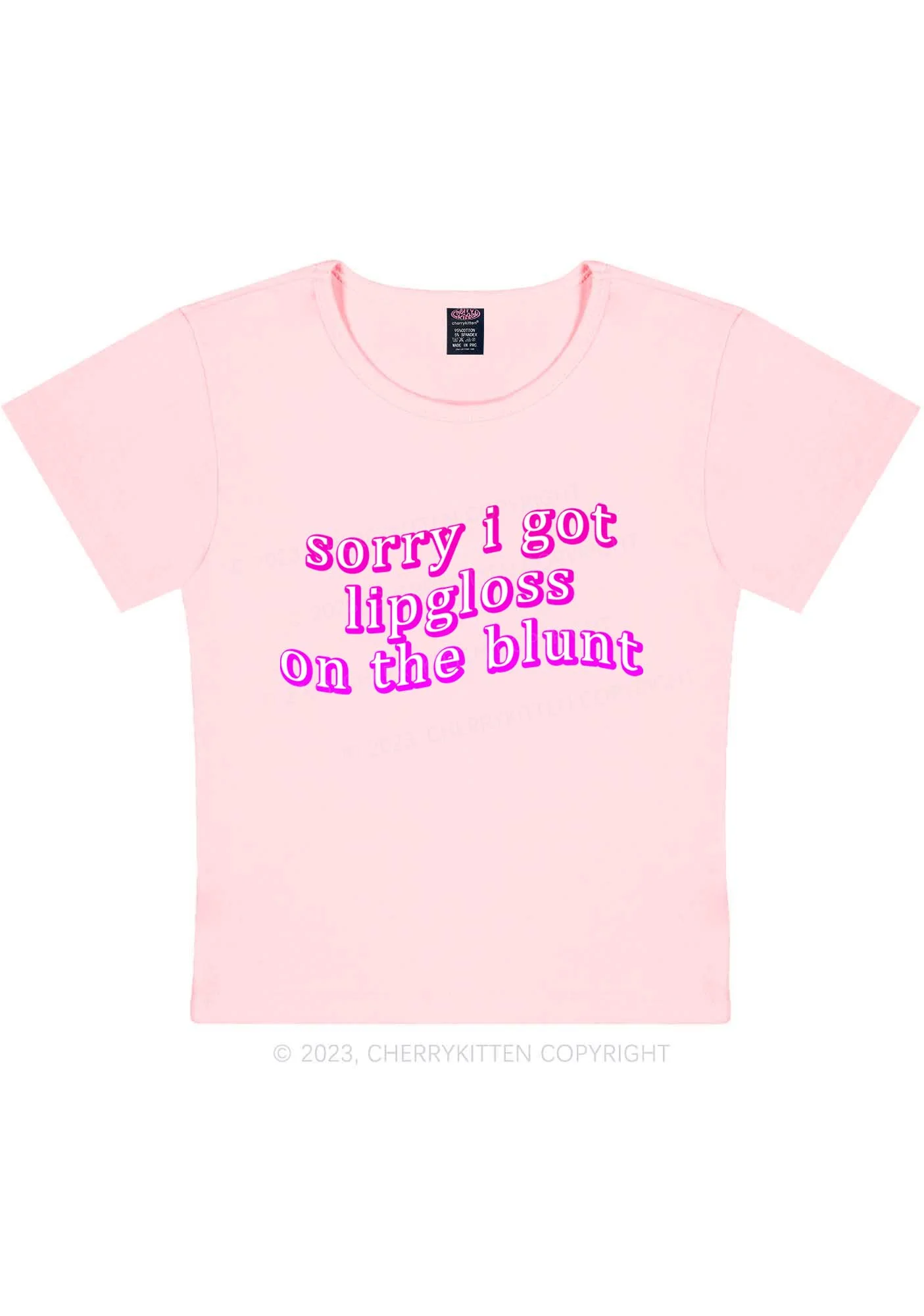 Lipgloss On The Blunt Y2K Baby Tee Cherrykitten - Image 9