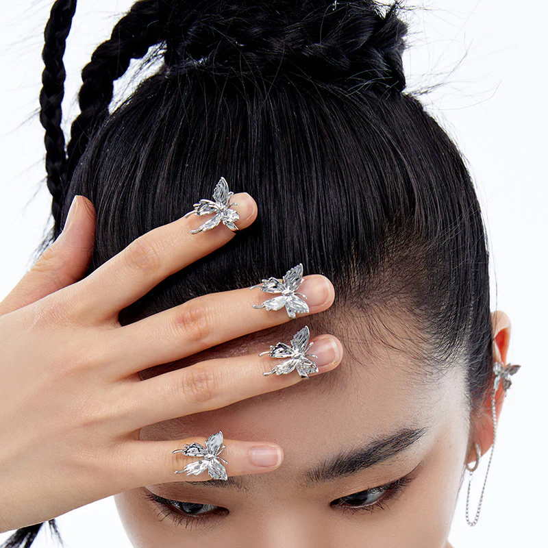Liquified Butterfly Y2K Rings - Image 6
