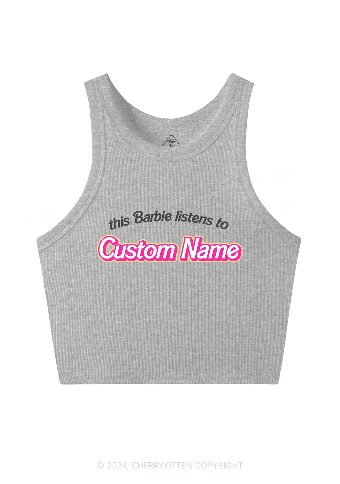Listens To Custom Name Y2K Crop Tank Top Cherrykitten - Image 4