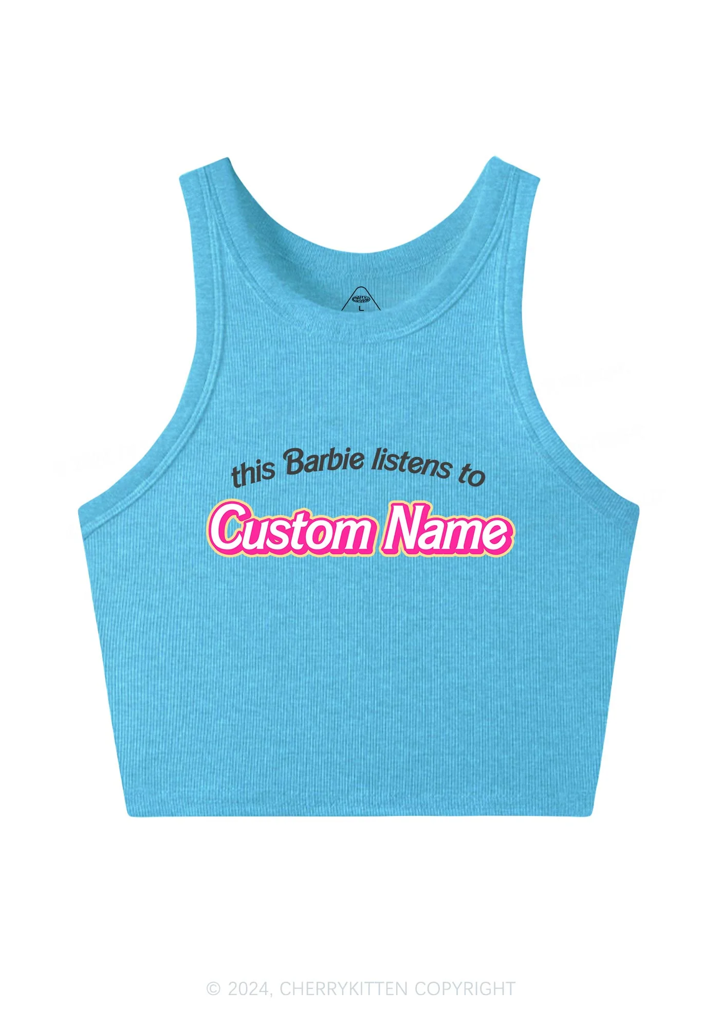 Listens To Custom Name Y2K Crop Tank Top Cherrykitten - Image 5