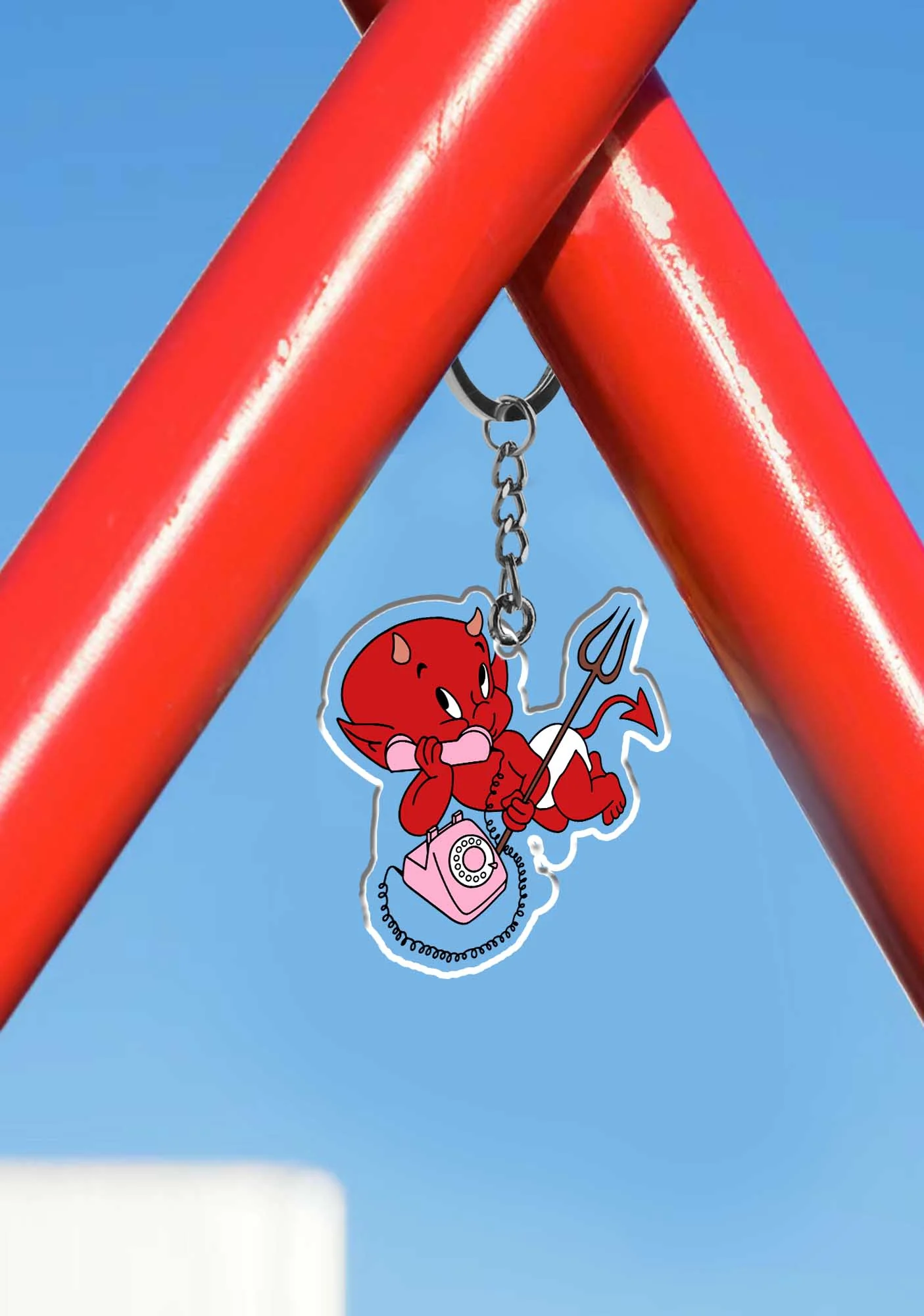 Little Devil On The Phone 1Pc Y2K Keychain Cherrykitten - Image 3