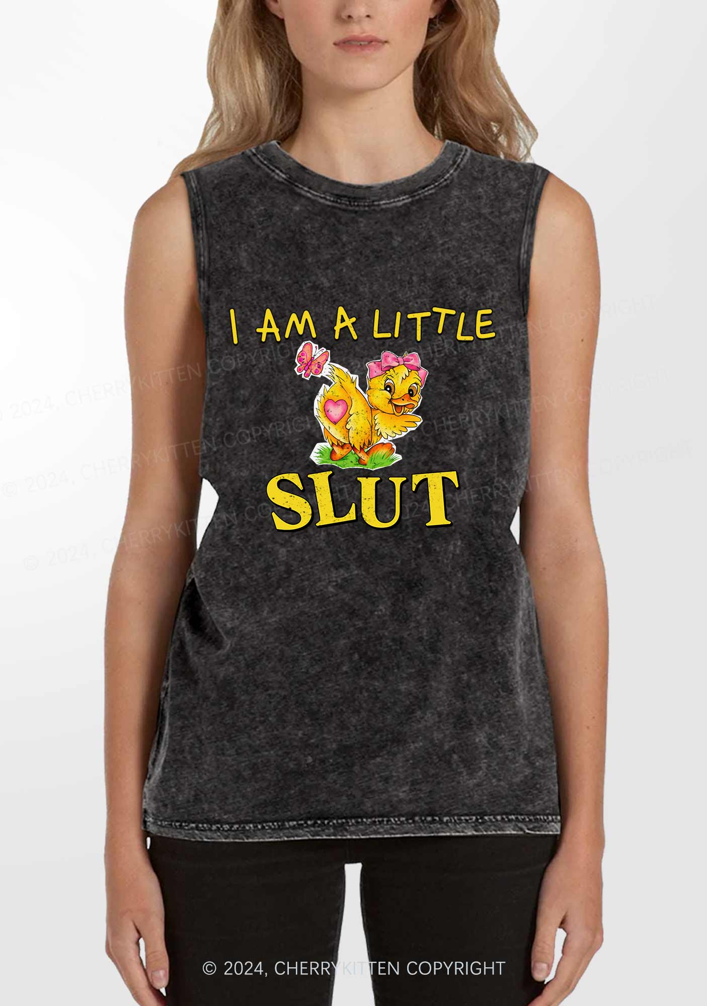 Little Slxt Y2K Washed Tank Cherrykitten - Image 2