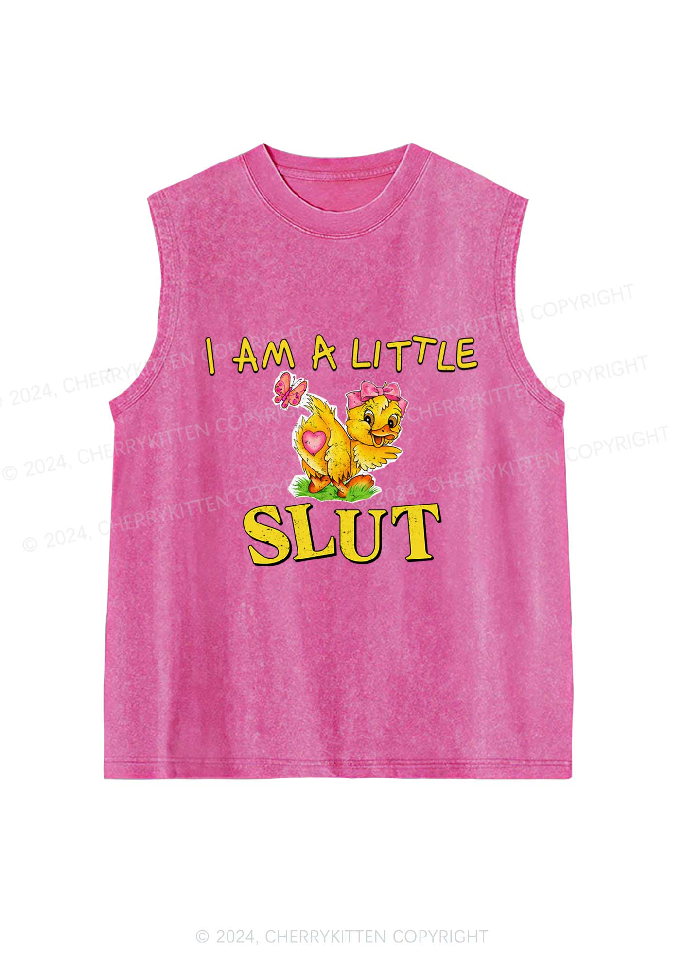 Little Slxt Y2K Washed Tank Cherrykitten - Image 3