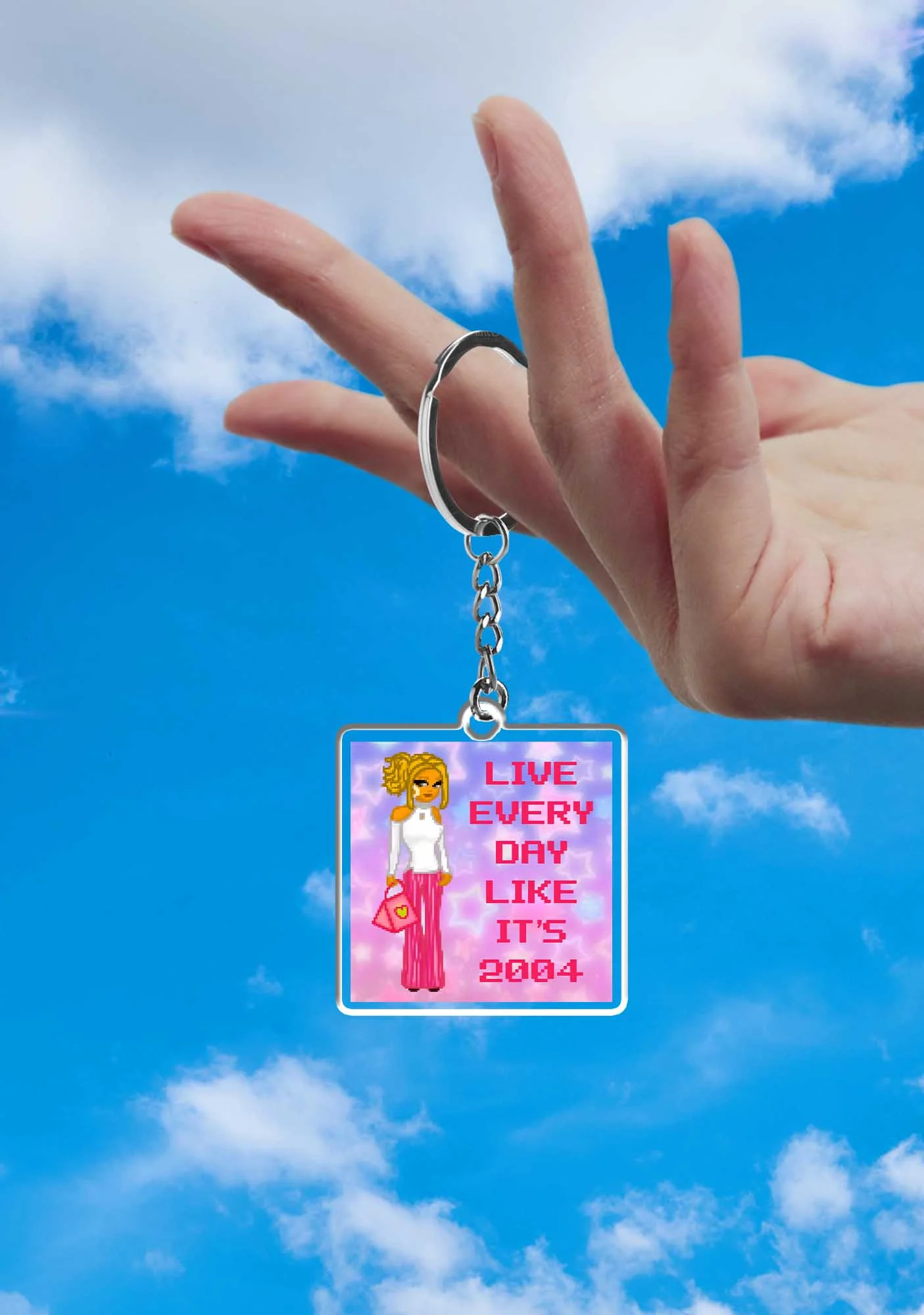 Live Every Day 1Pc Y2K Keychain Cherrykitten - Image 2
