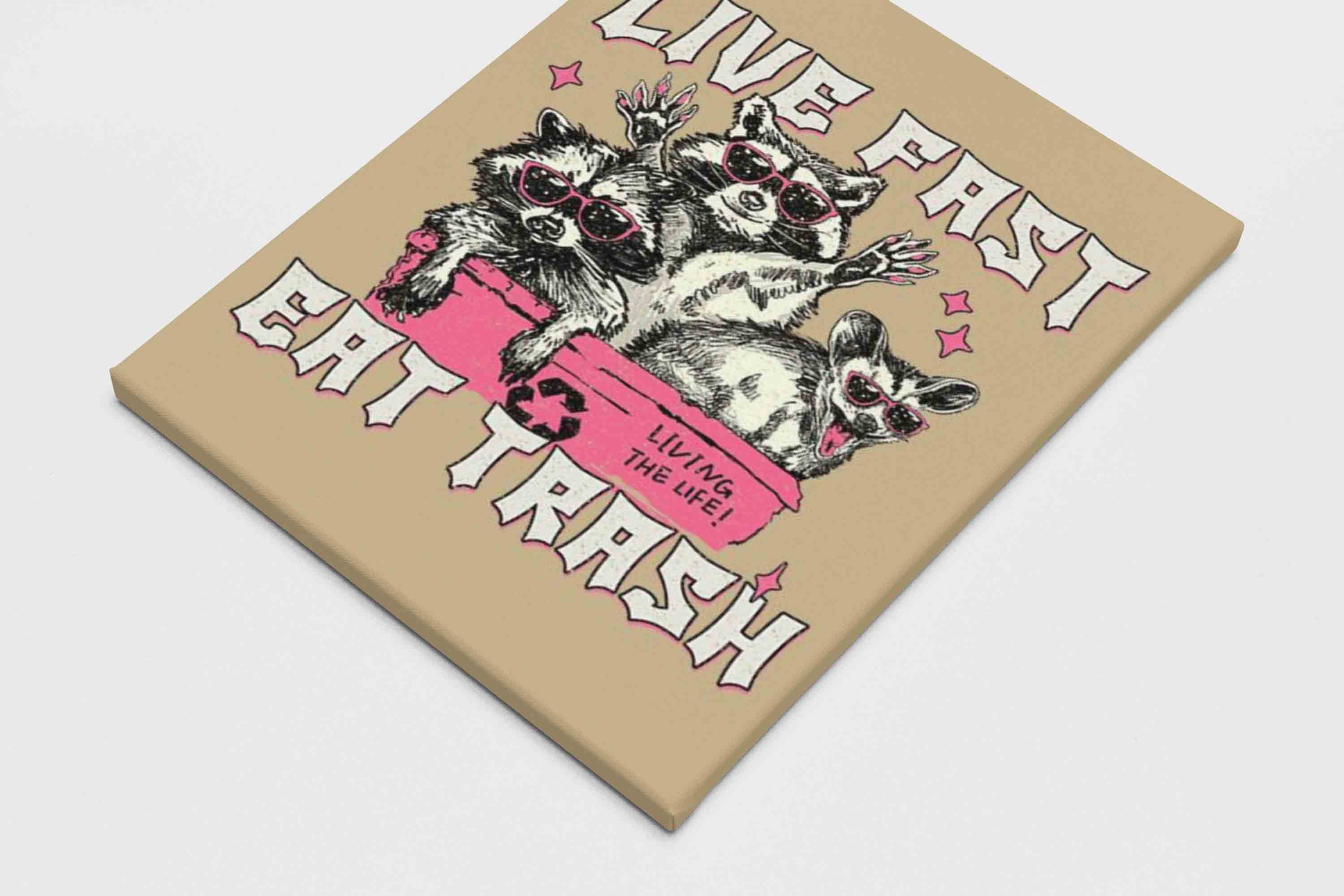 Live Fast Eat Trash Y2K Canvas Wall Art Cherrykitten - Image 3