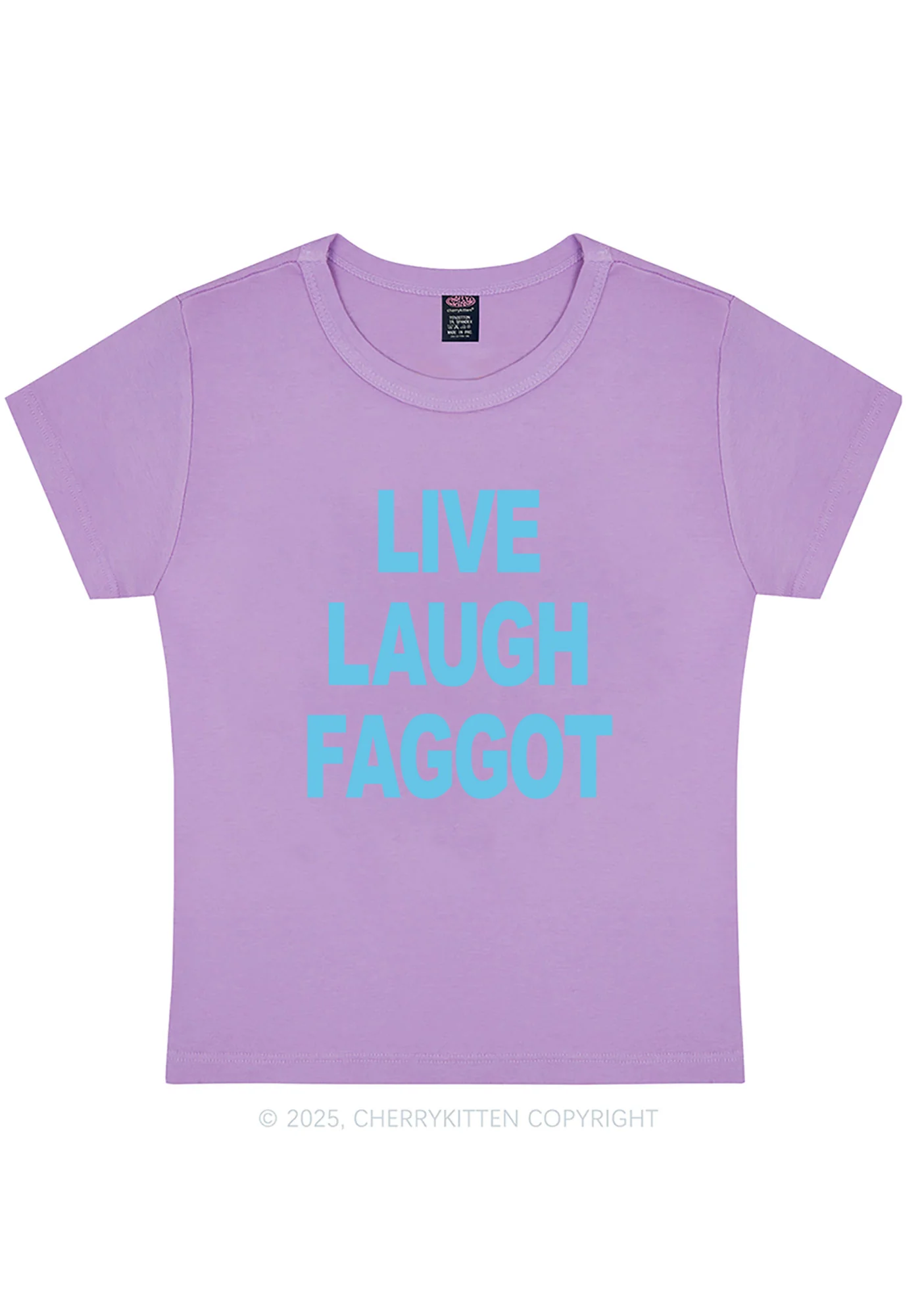 Live Laugh Faggot Pride Y2K Baby Tee Cherrykitten - Image 5