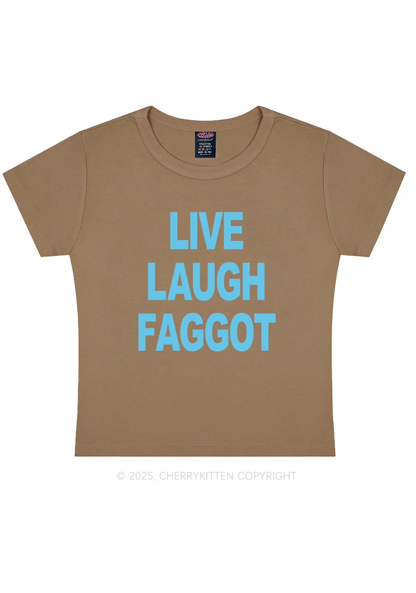 Live Laugh Faggot Pride Y2K Baby Tee Cherrykitten - Image 8