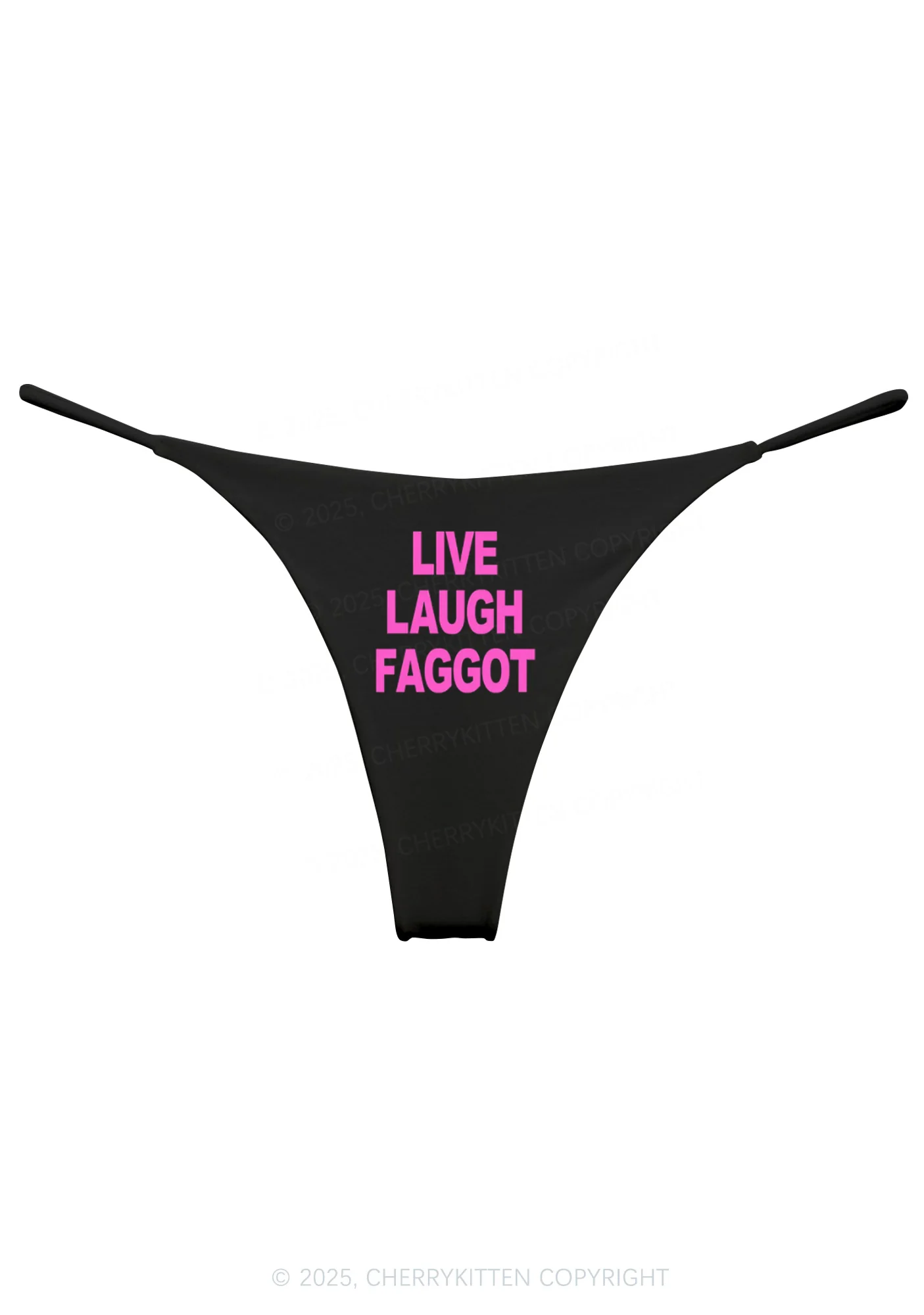 Live Laugh Faggot Pride Y2K Bikini String Thong Cherrykitten - Image 3