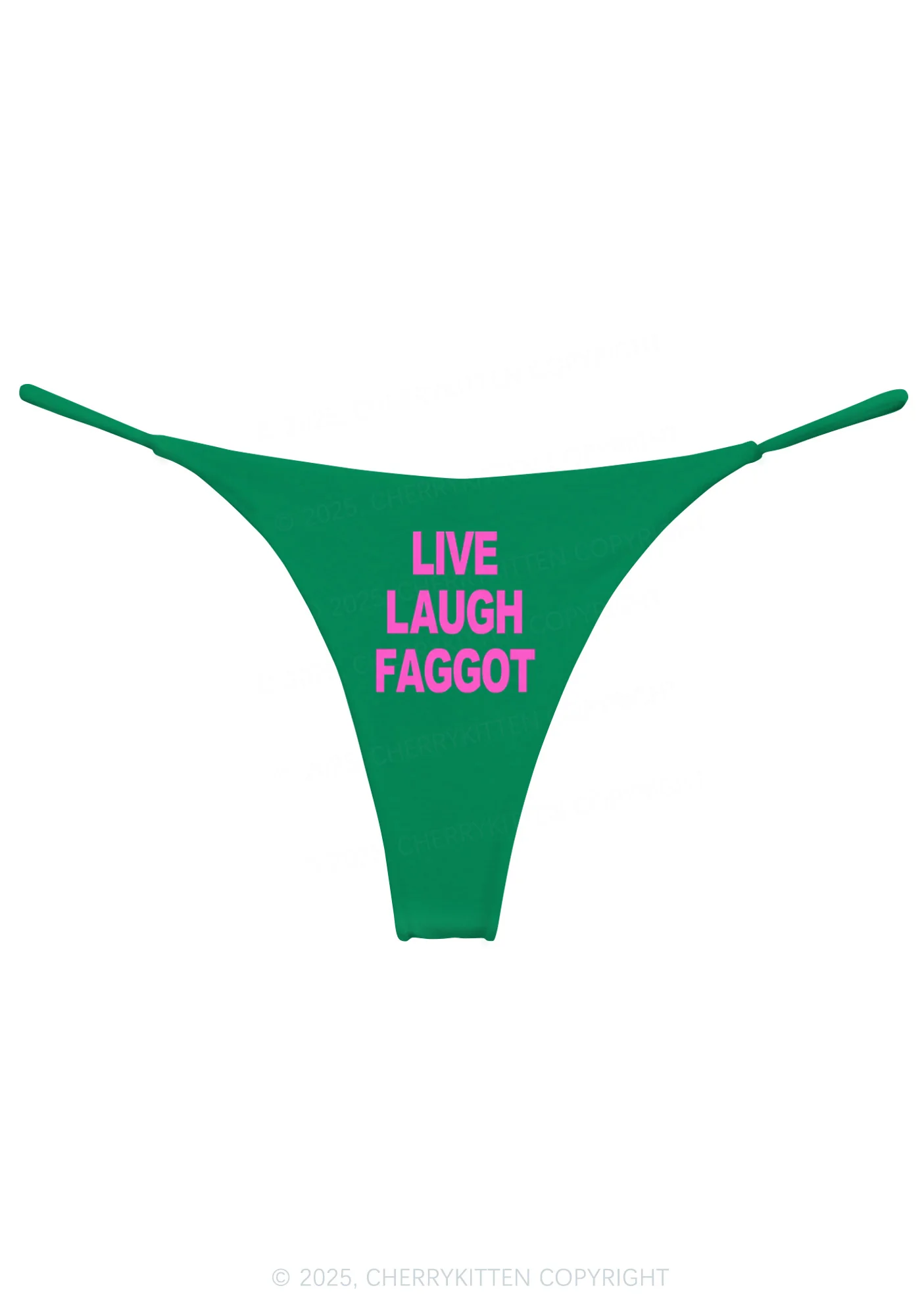 Live Laugh Faggot Pride Y2K Bikini String Thong Cherrykitten - Image 8