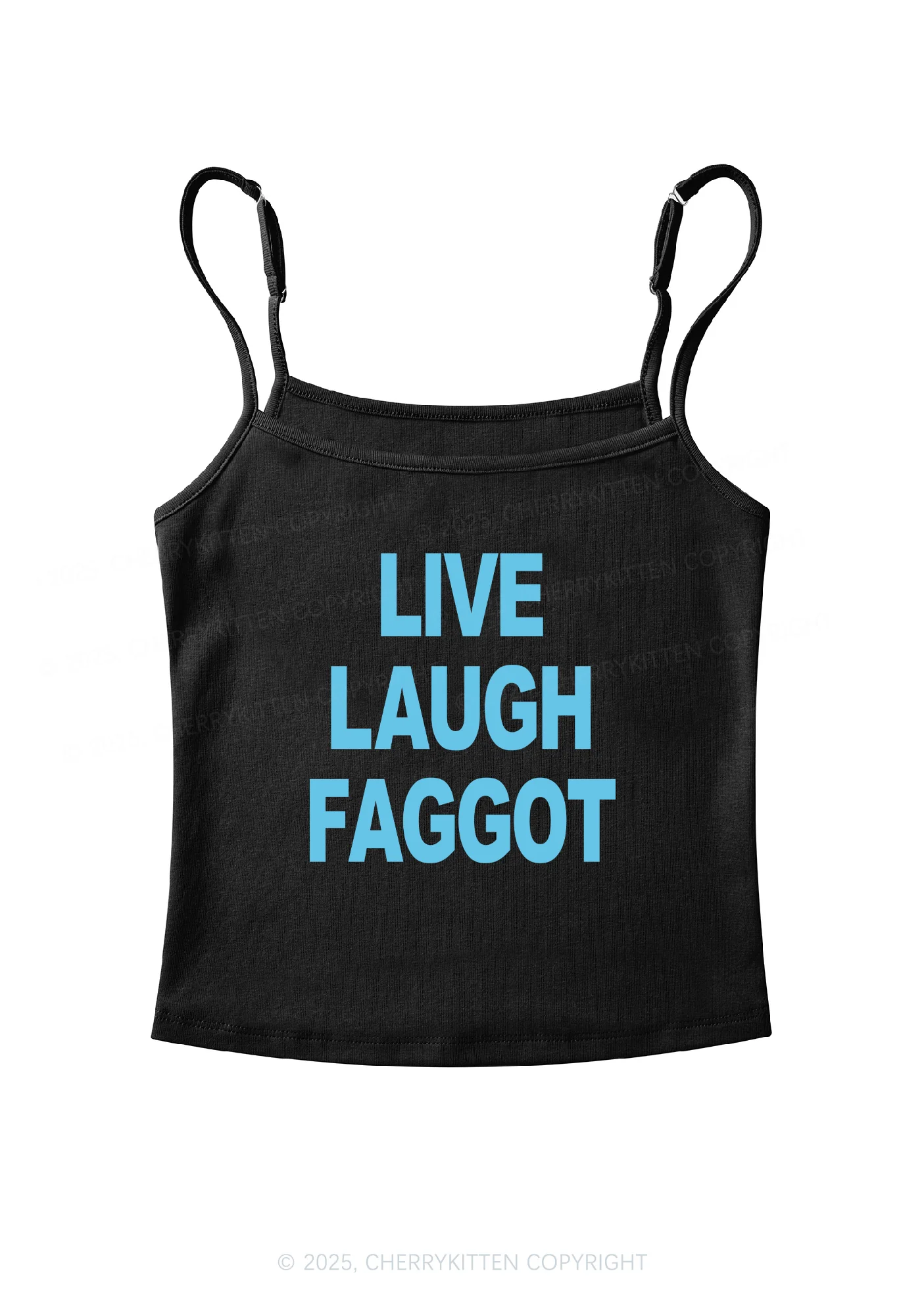 Live Laugh Faggot Pride Y2K Spaghetti Strap Cami Cherrykitten - Image 2