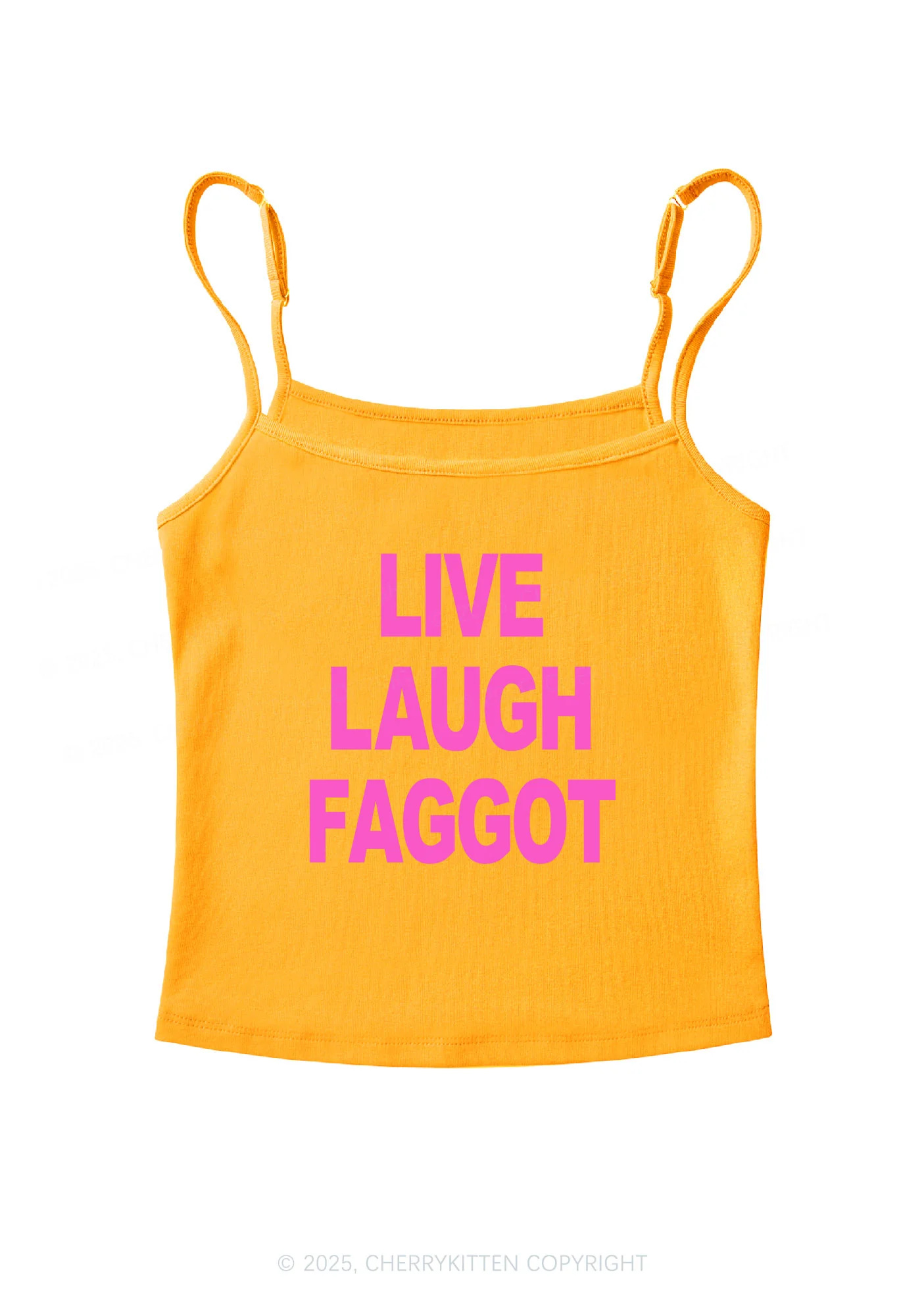 Live Laugh Faggot Pride Y2K Spaghetti Strap Cami Cherrykitten - Image 3