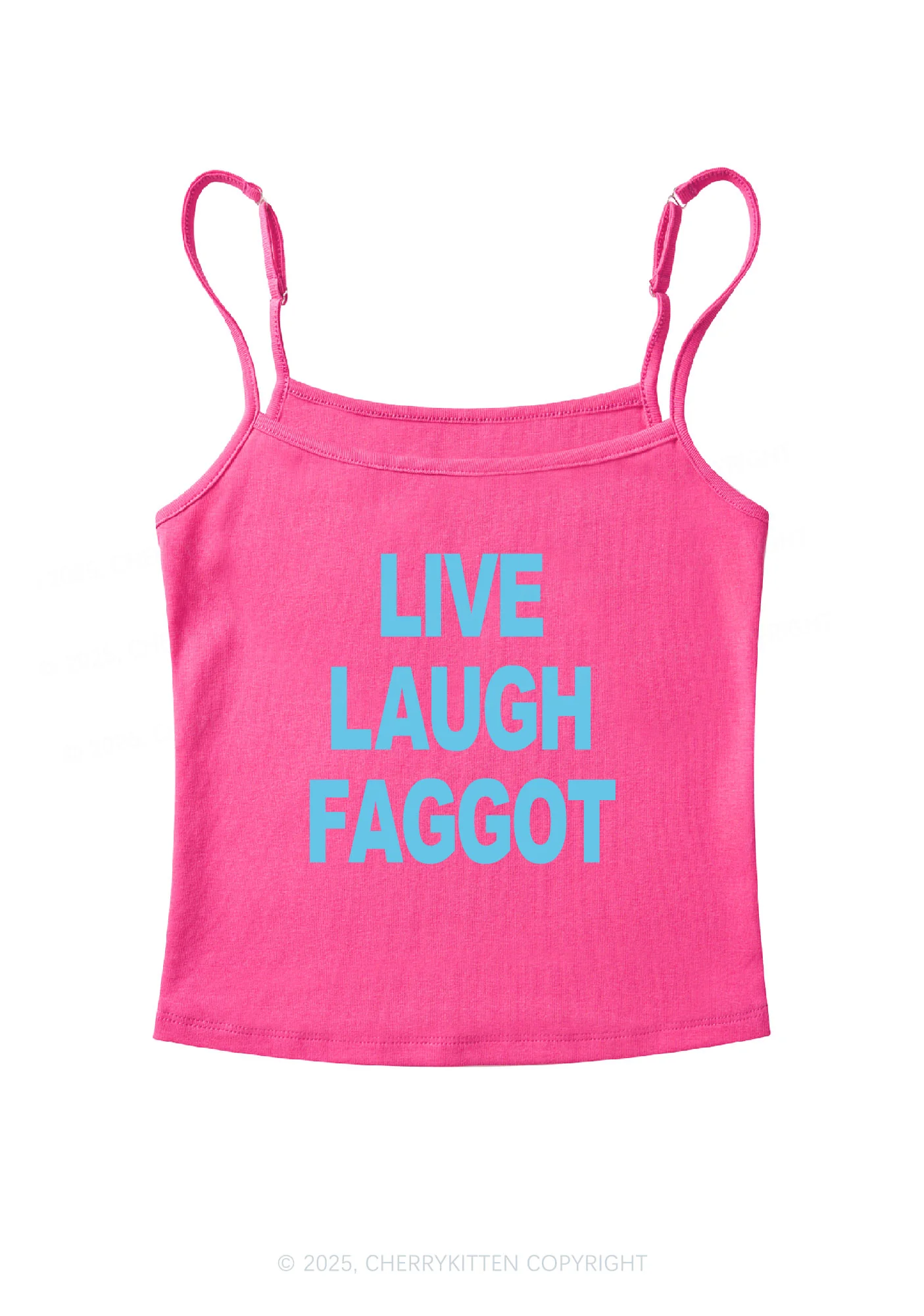 Live Laugh Faggot Pride Y2K Spaghetti Strap Cami Cherrykitten - Image 4