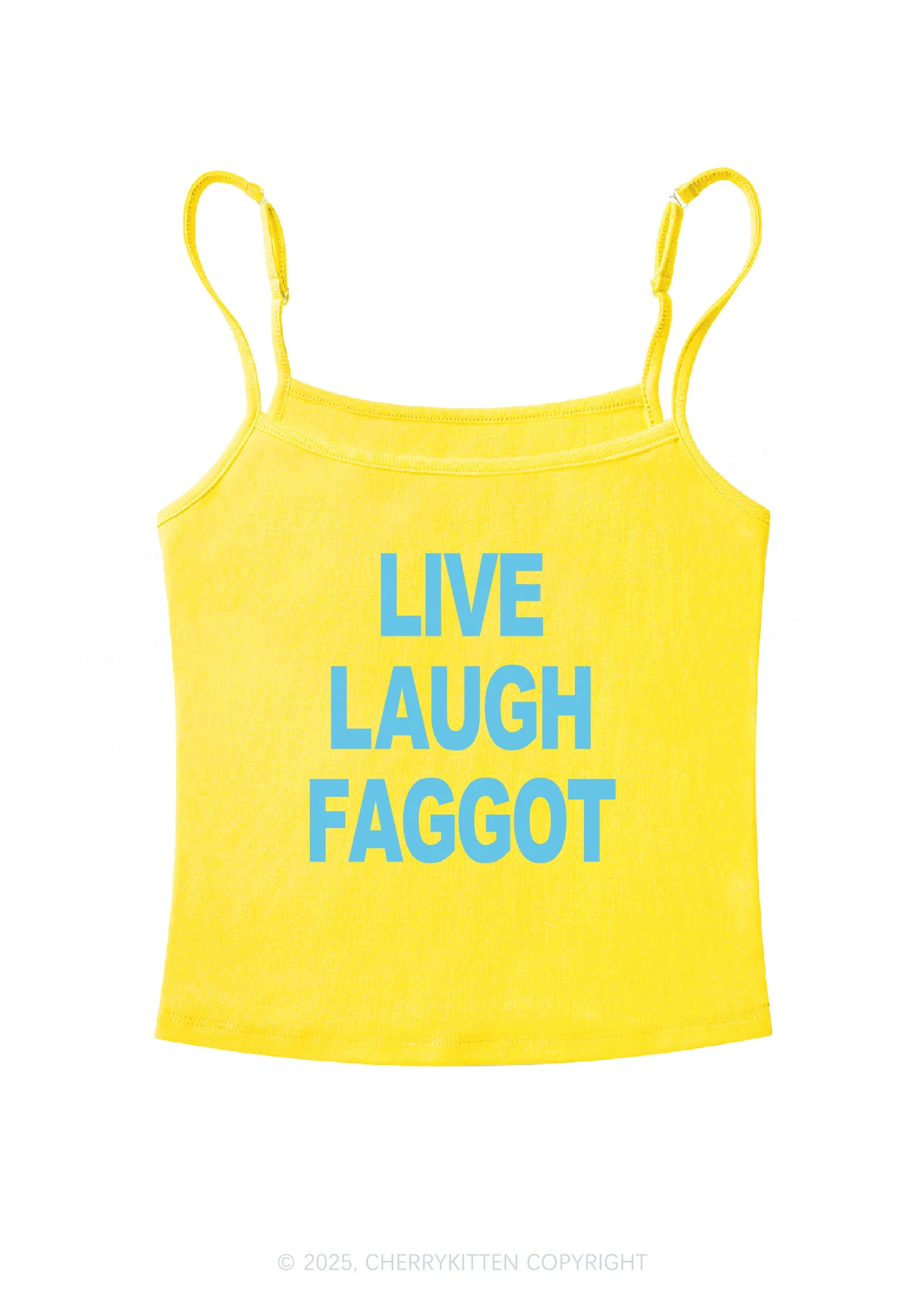 Live Laugh Faggot Pride Y2K Spaghetti Strap Cami Cherrykitten - Image 5