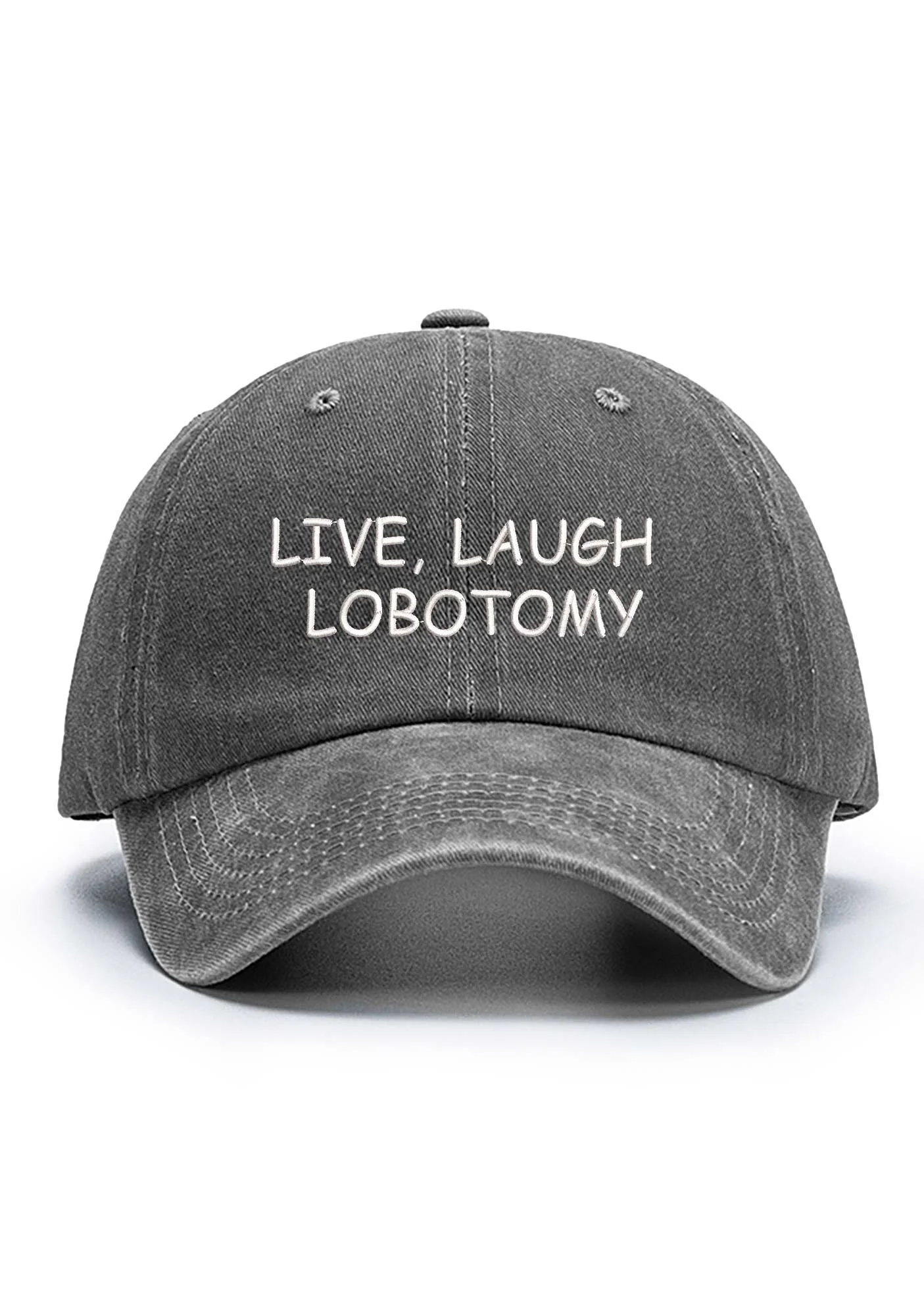 Live Laugh Lobotomy Embroidered Baseball Cap - Image 3