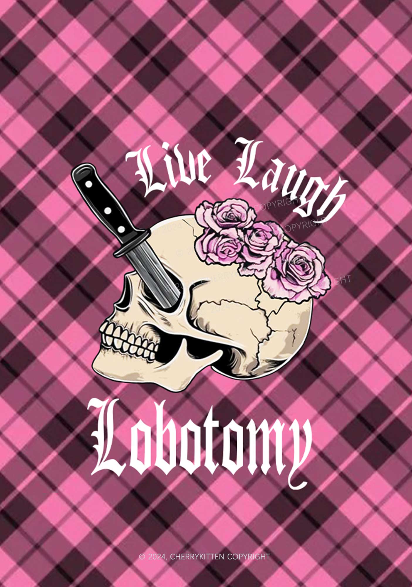 Live Laugh Lobotomy Skull Y2K Phone Case Cherrykitten - Image 2