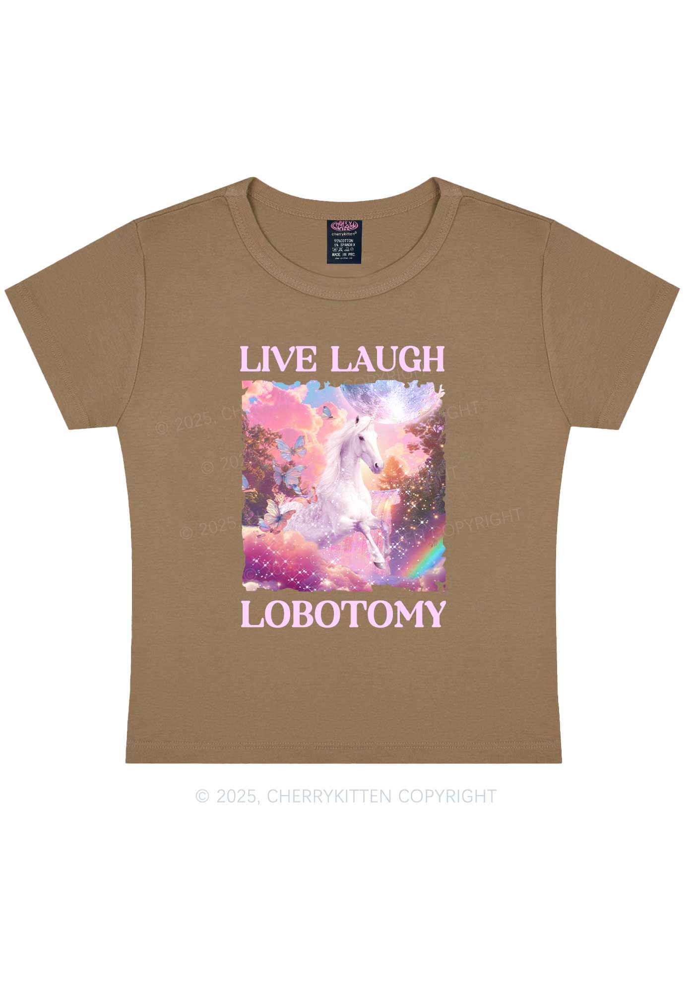 Live Laugh Lobotomy Unicorn Y2K Baby Tee Cherrykitten - Image 10