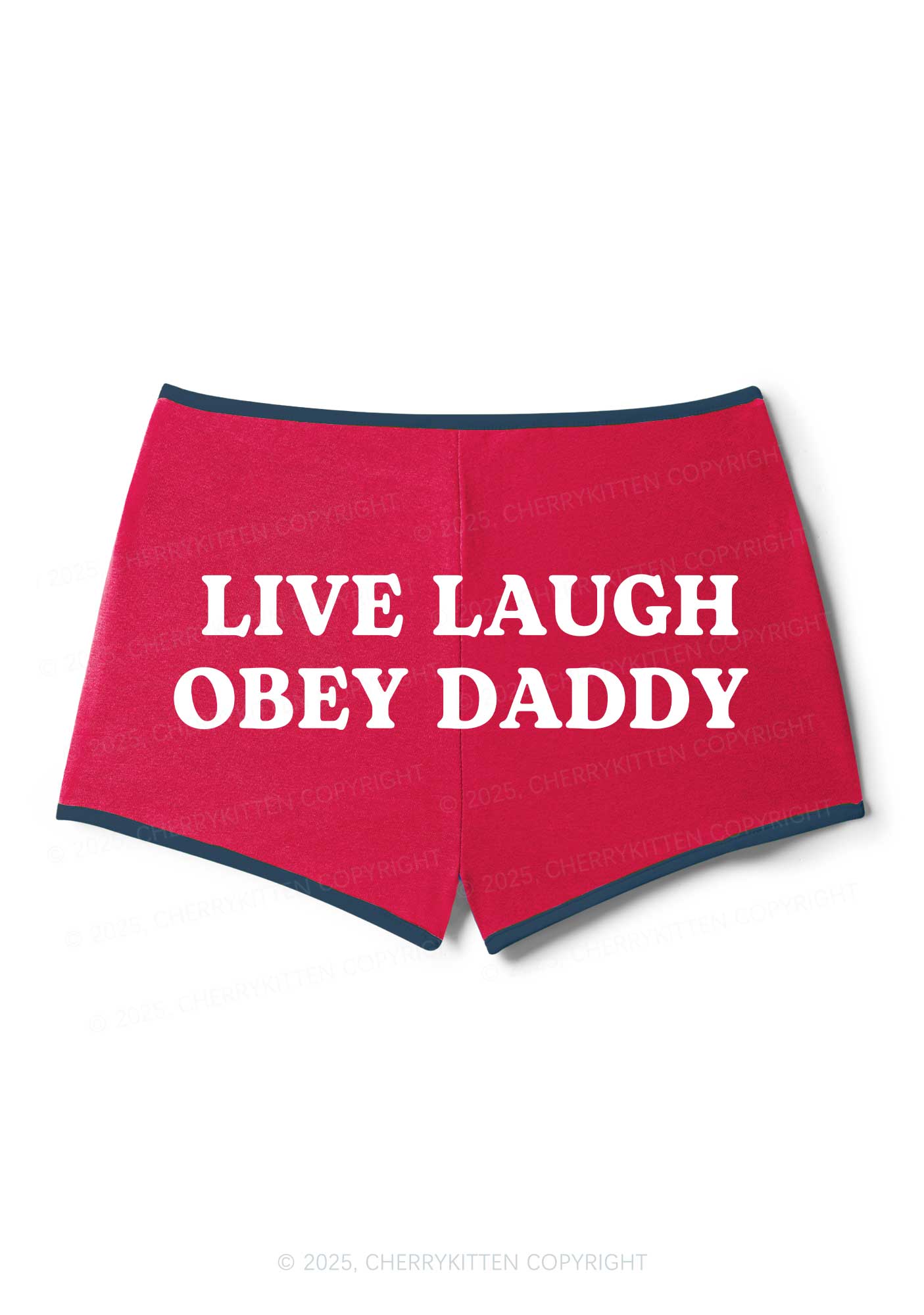 Live Laugh Obey Daddy Y2K Booty Shorts Cherrykitten - Image 3