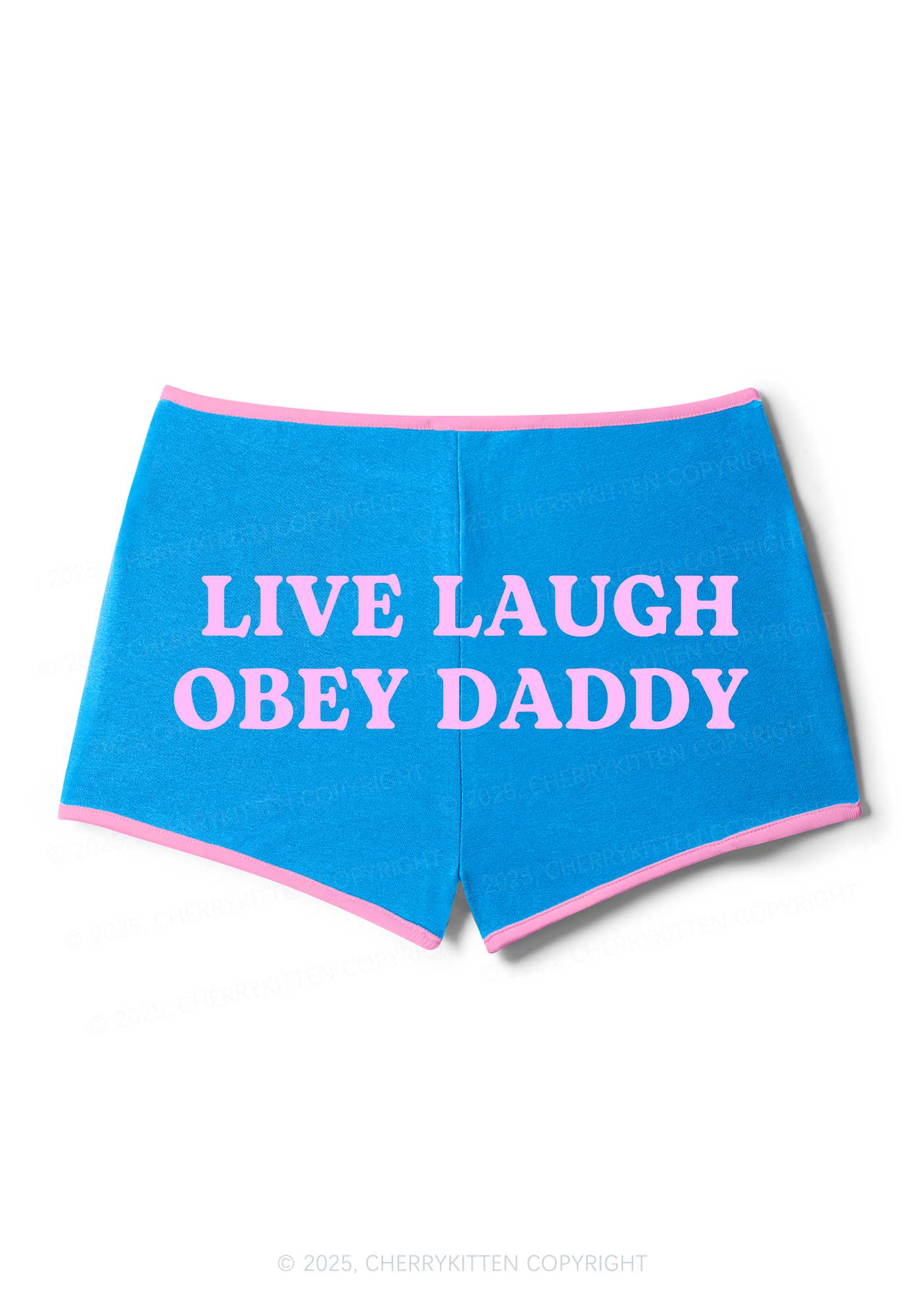 Live Laugh Obey Daddy Y2K Booty Shorts Cherrykitten - Image 4