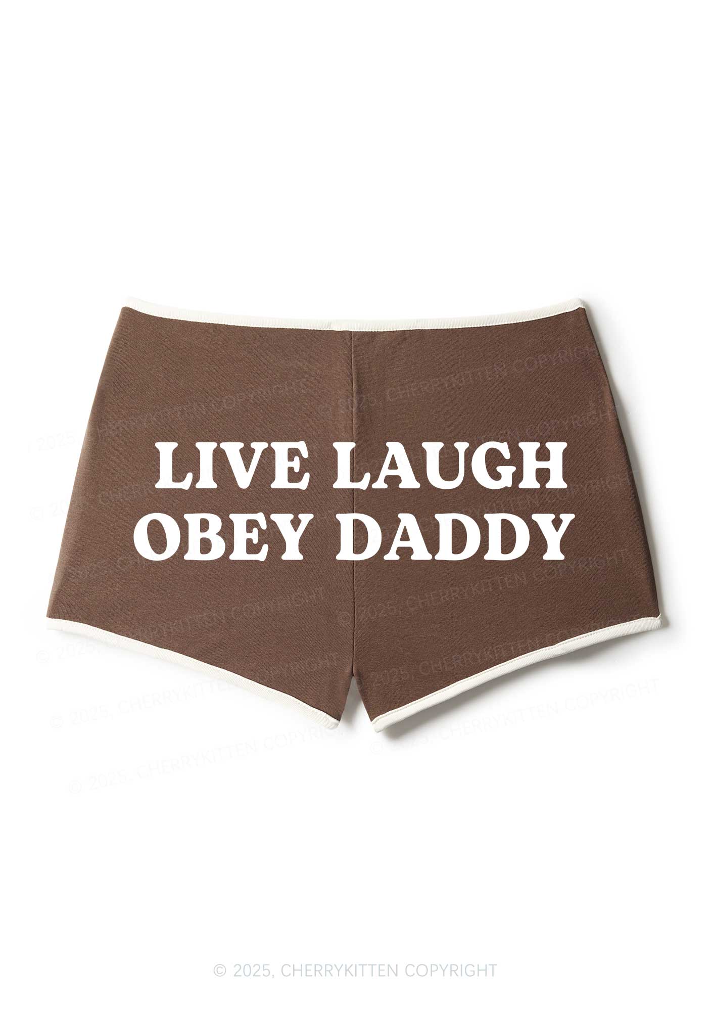 Live Laugh Obey Daddy Y2K Booty Shorts Cherrykitten - Image 6