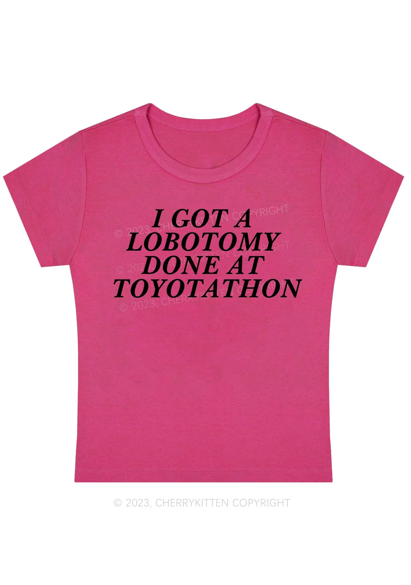 Lobotomy At Toyotathon Y2K Baby Tee Cherrykitten - Image 5