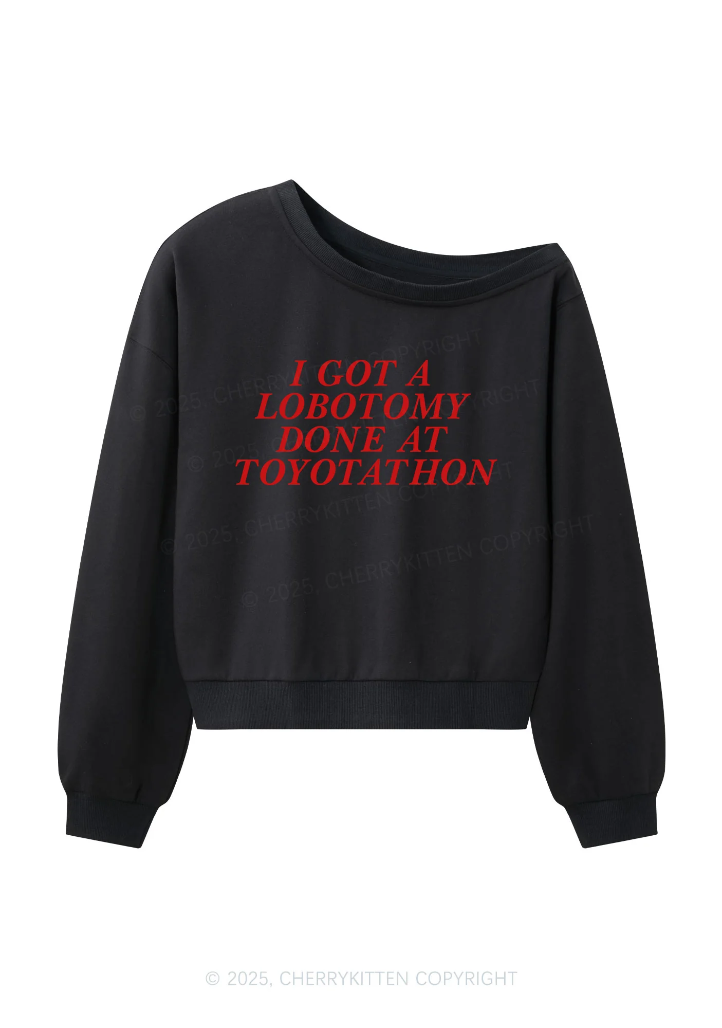 Lobotomy At Toyotathon Y2K Off Shoulder Sweatshirts Cherrykitten - Image 3