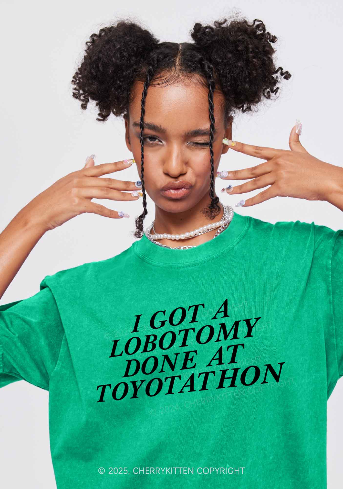 Lobotomy At Toyotathon Y2K Shirts Washed Tee Cherrykitten - Image 2