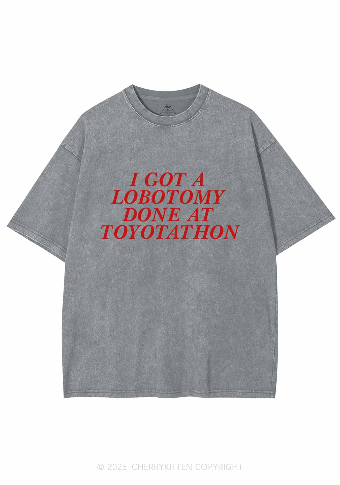 Lobotomy At Toyotathon Y2K Shirts Washed Tee Cherrykitten - Image 7