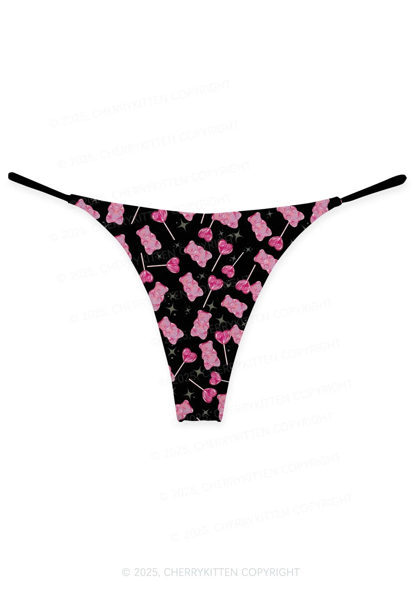 Lollipops Gummies Valentine's Day Y2K Print Couples Boxer Thong Set Cherrykitten - Image 2