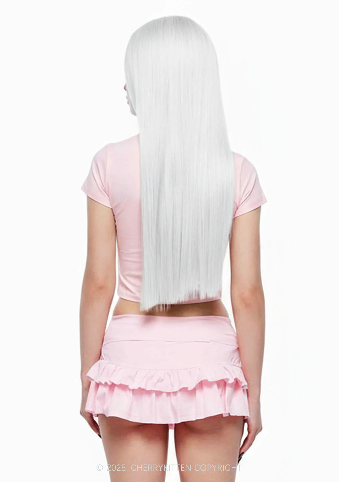 Long Straight Hair Y2K White Wigs Cherrykitten - Image 3