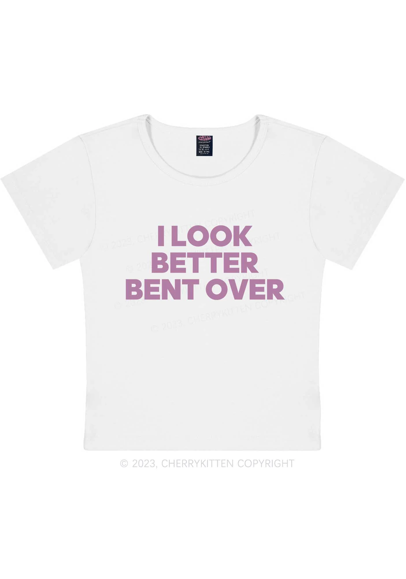 Look Better Bent Over Y2K Baby Tee Cherrykitten - Image 3