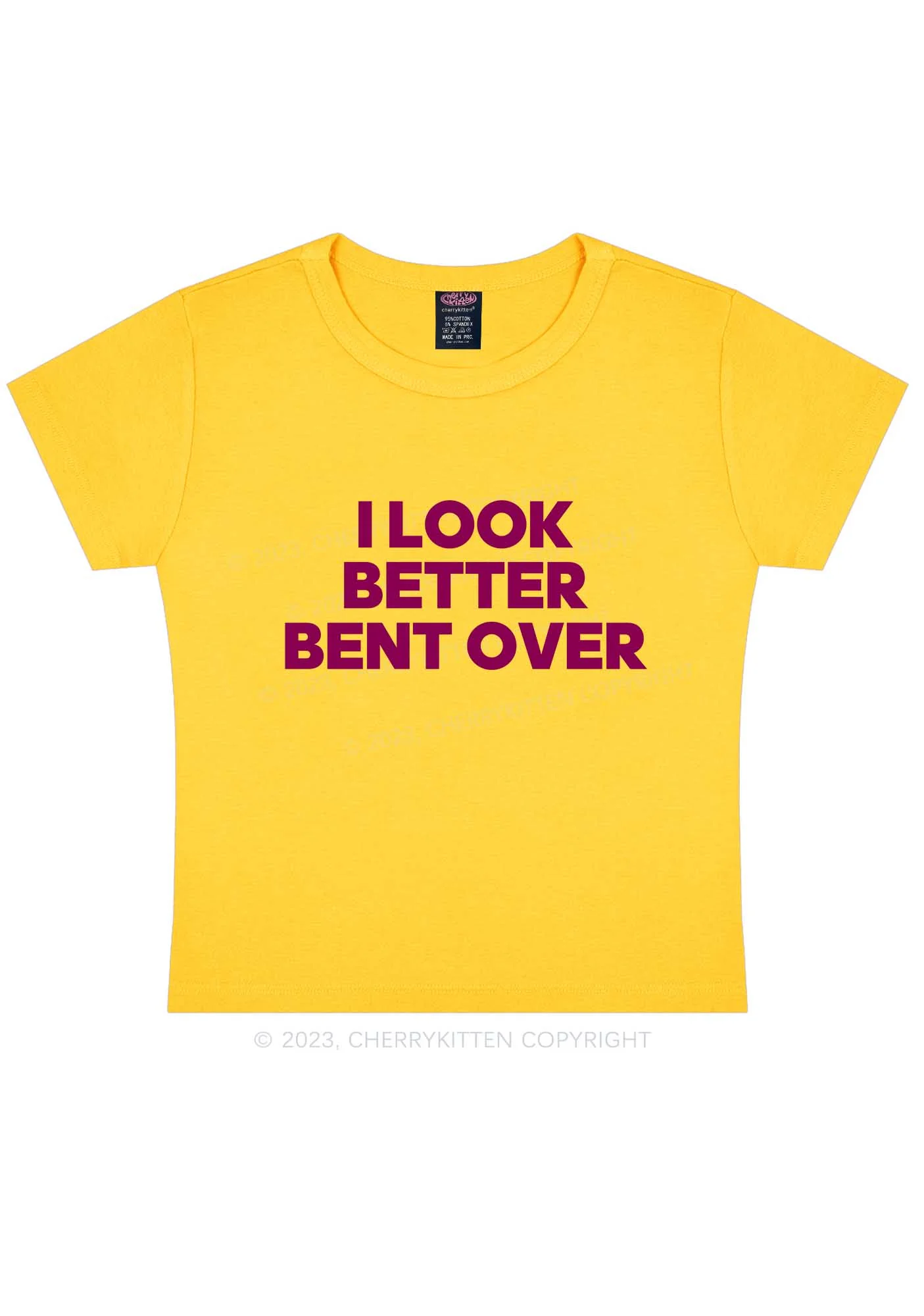 Look Better Bent Over Y2K Baby Tee Cherrykitten - Image 6