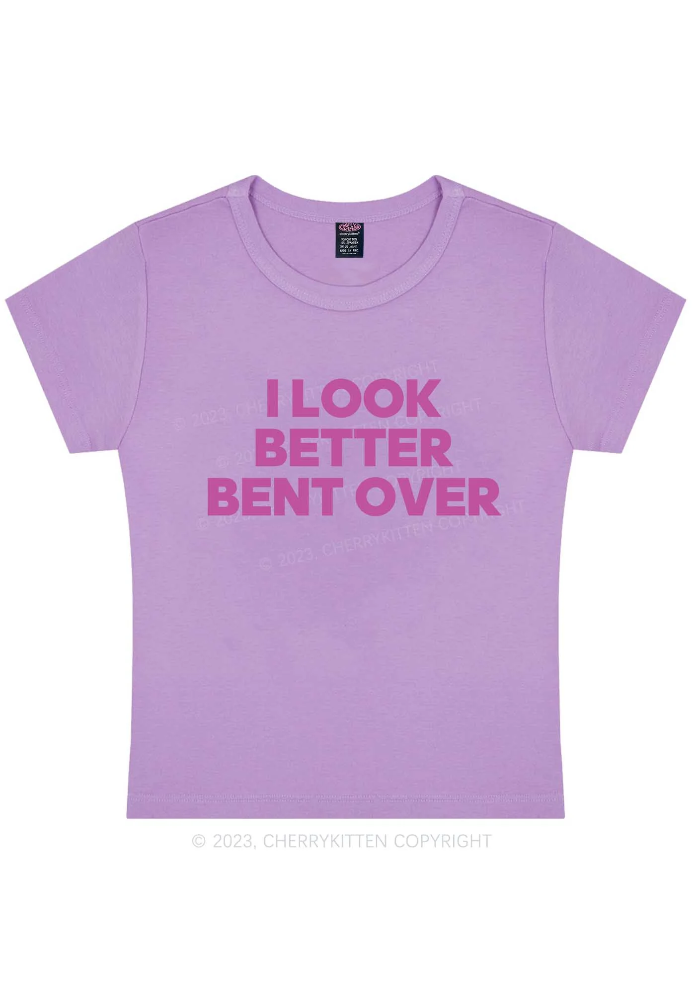 Look Better Bent Over Y2K Baby Tee Cherrykitten - Image 7