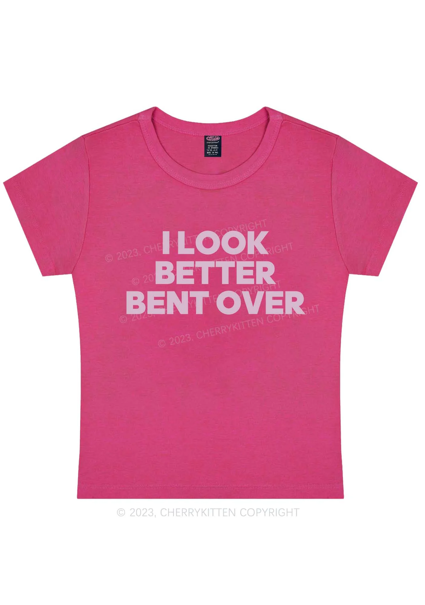 Look Better Bent Over Y2K Baby Tee Cherrykitten - Image 8